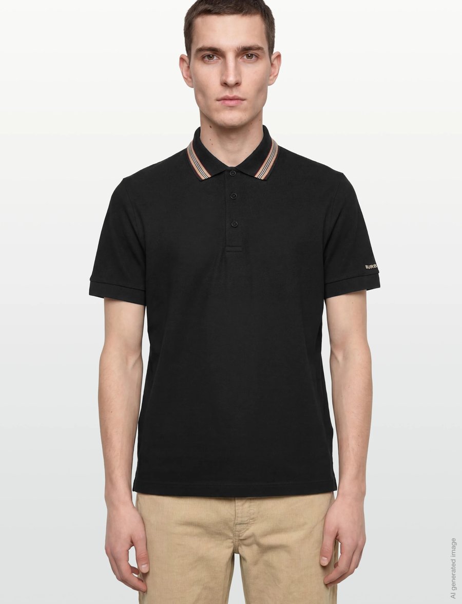 Burberry - HARTFORD ICS - kootud polosärgid - black - 4