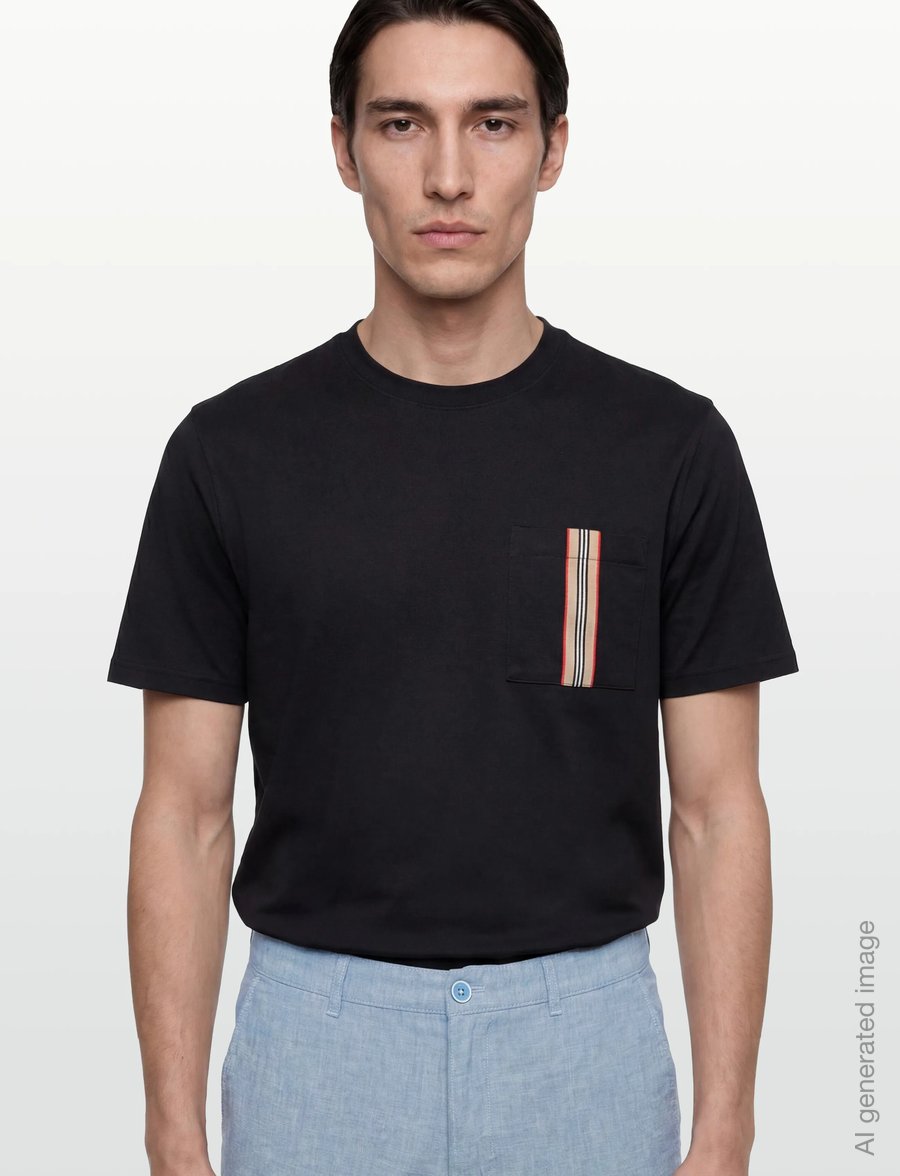 Burberry - ELLISON ICO STR - kortärmade t-shirts - black - 3