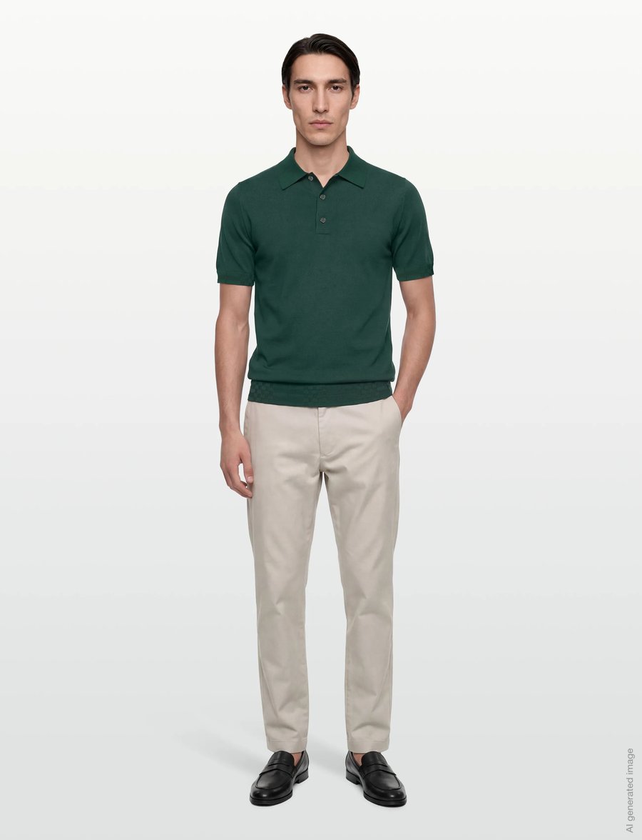 Burberry - KIERAN - kootud polosärgid - dark green - 0