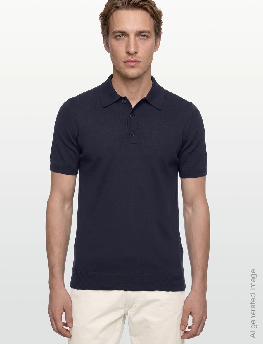 Burberry - KIERAN - stickade pikéer - navy - 3