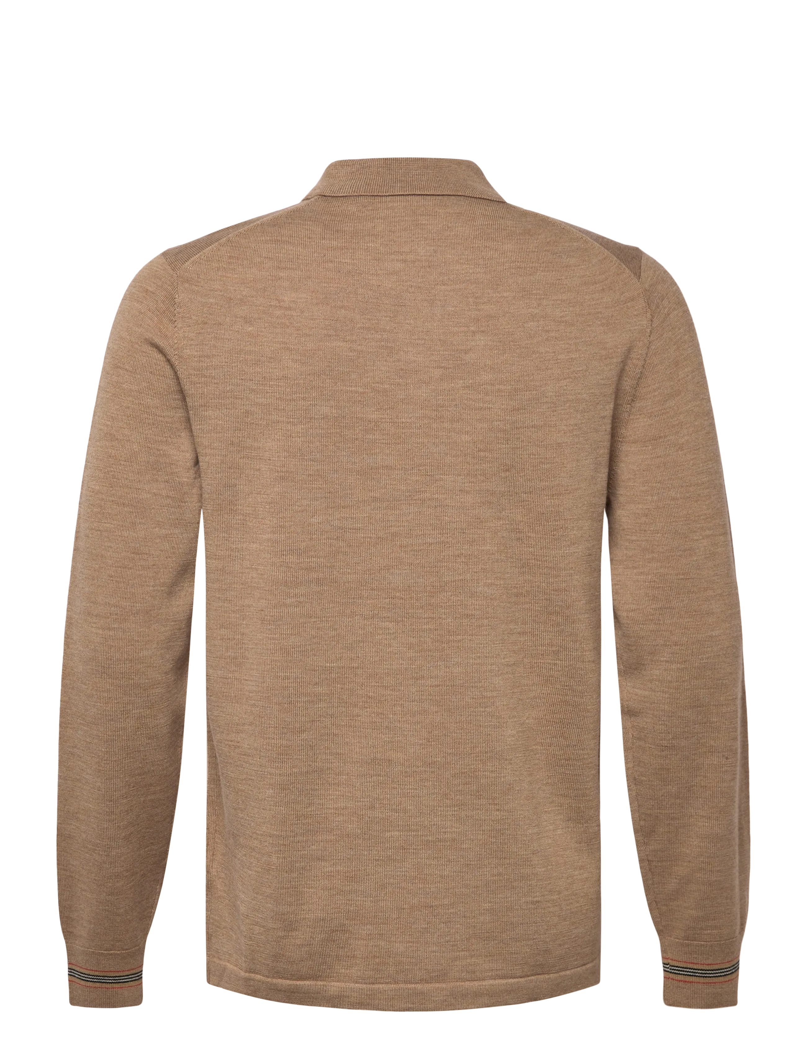 Burberry - PACE - pikkade varrukatega kootud polosärgid - camel melange - 2