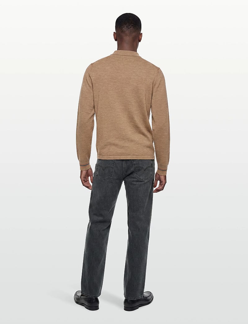 Burberry - PACE - long-sleeved knitted polos - camel melange - 4