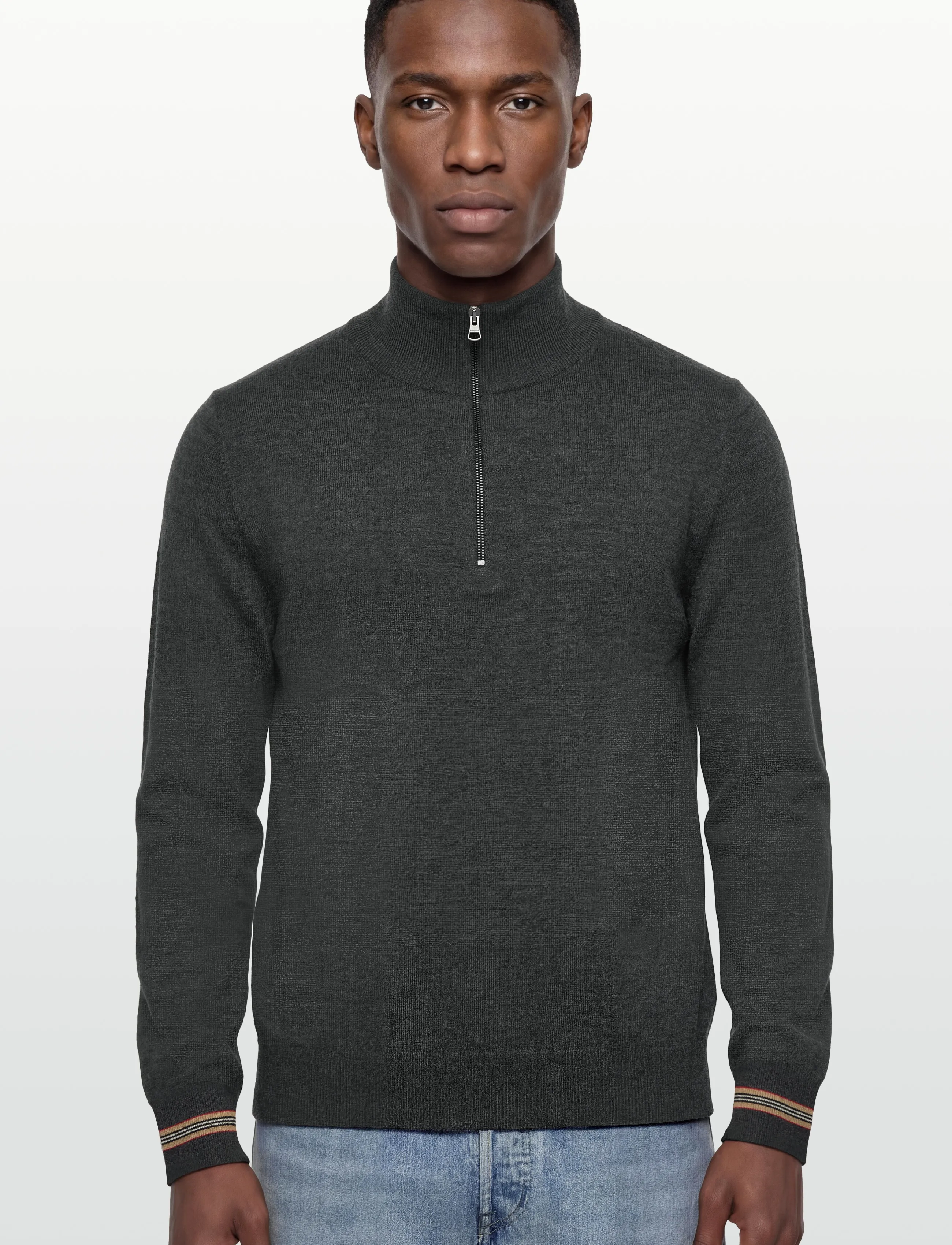 Burberry - ITTER - tõmblukk-kaelusega dressipluusid - dark grey melange - 3