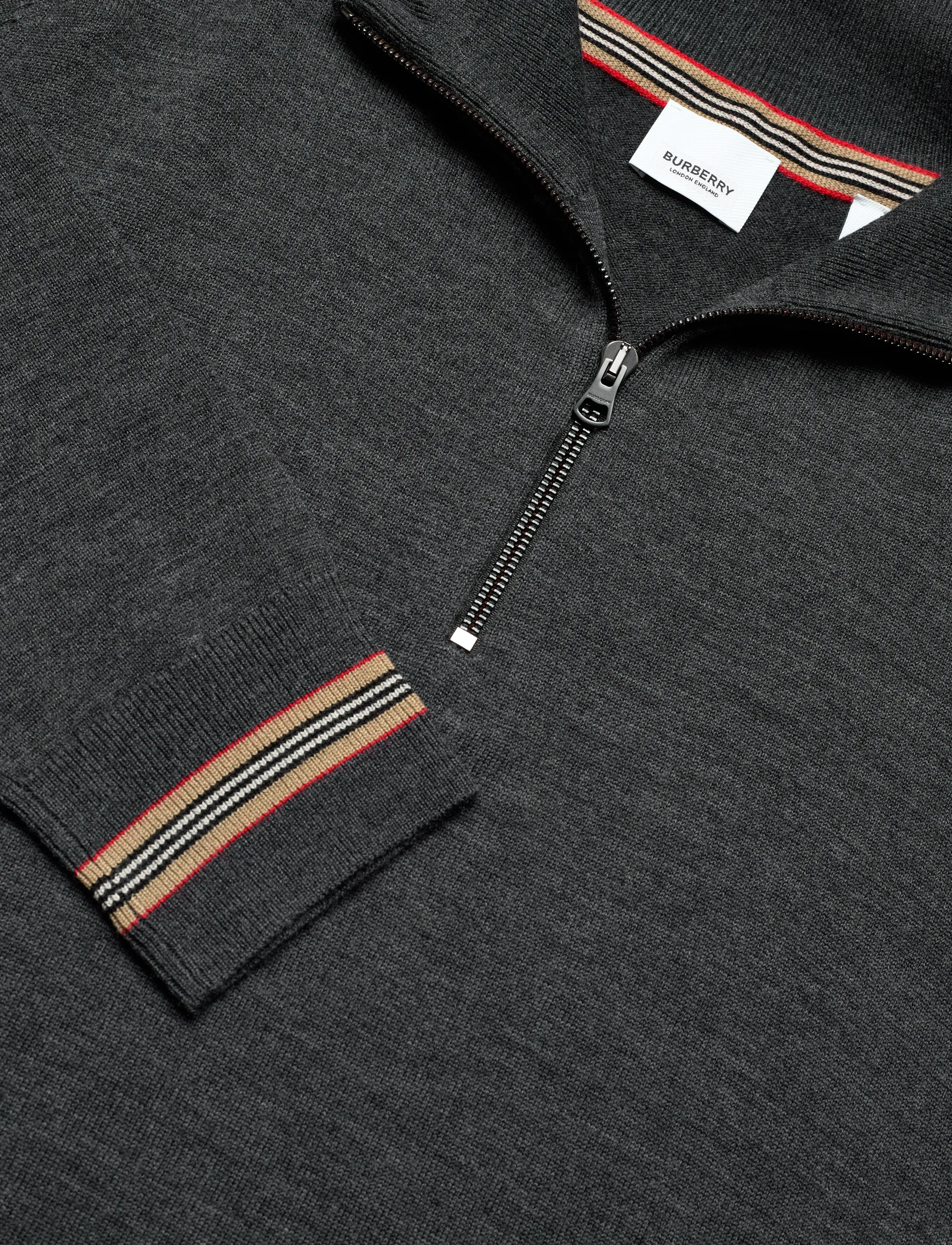 Burberry - ITTER - tõmblukk-kaelusega dressipluusid - dark grey melange - 5