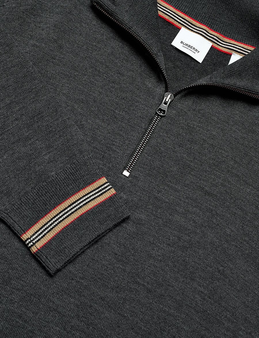 Burberry - ITTER - tõmblukk-kaelusega dressipluusid - dark grey melange - 5