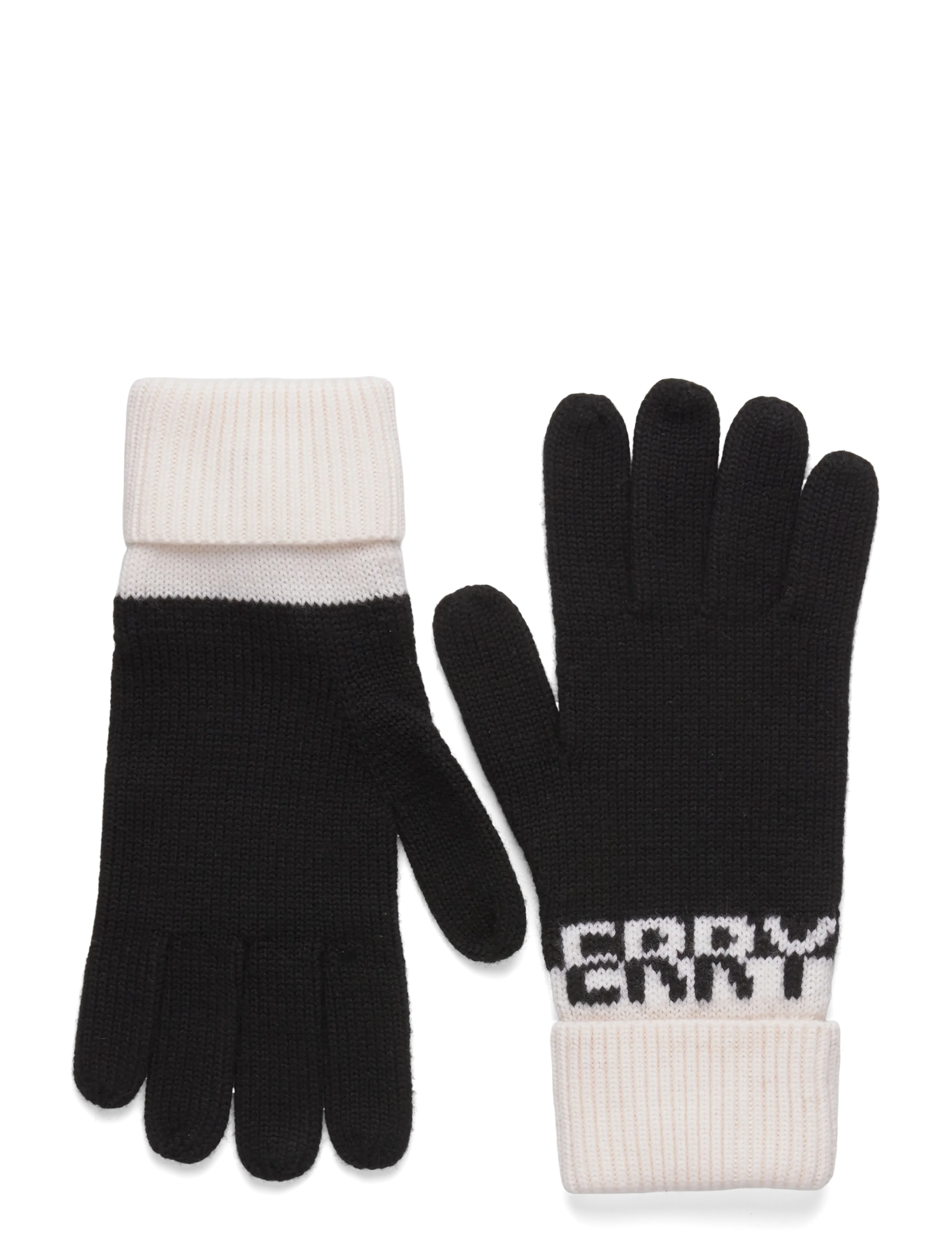 Burberry LG BB WOOL KNIT GLOVES - Accessoarer - BLACK/WHITE / black