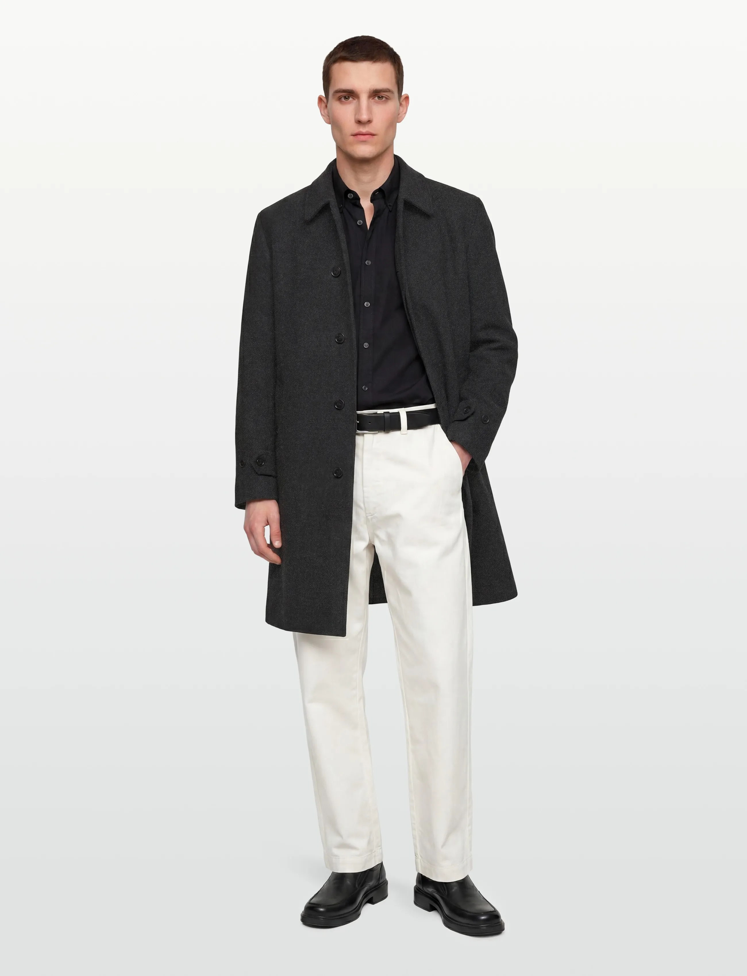 Burberry Sutton, 48, Grey, Frakker > Uldfrakker, Herre