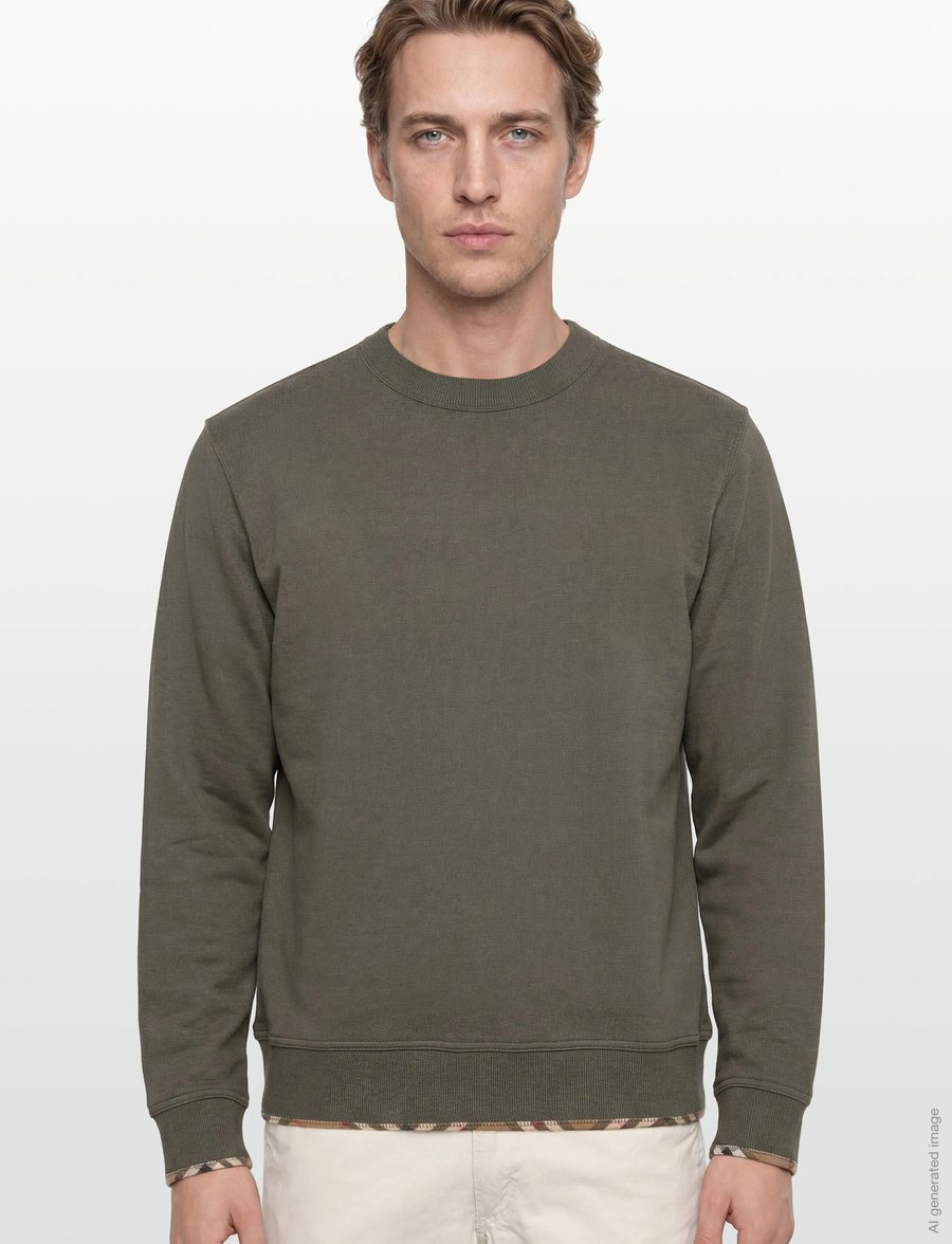 Burberry - FAWSON CHK TR - rõivad - dark green melange - 3