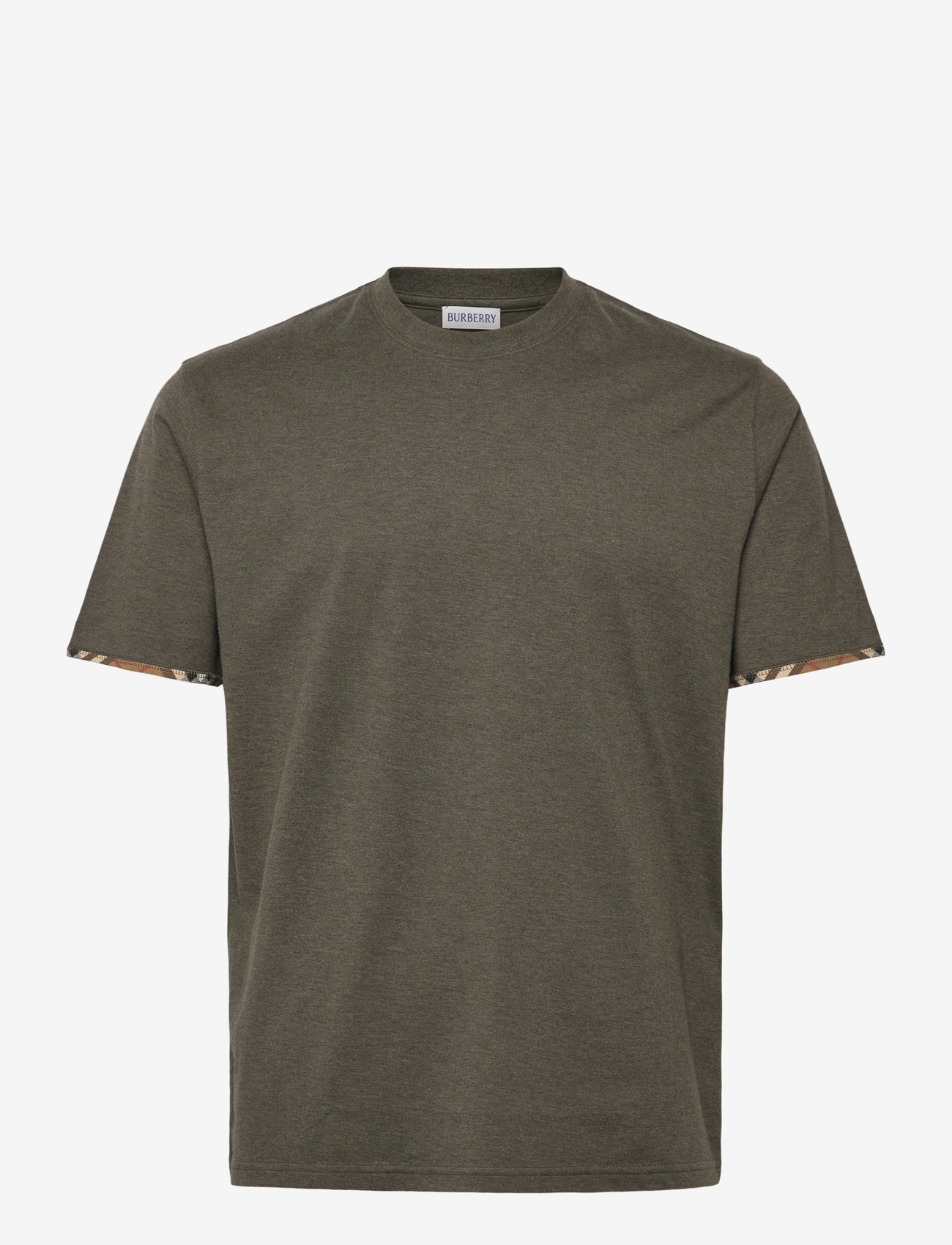 Burberry - ELLISON CHK TR - lühikeste varrukatega t-särgid - dark green melange - 1