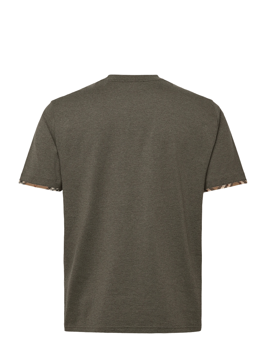Burberry - ELLISON CHK TR - kortärmade t-shirts - dark green melange - 2