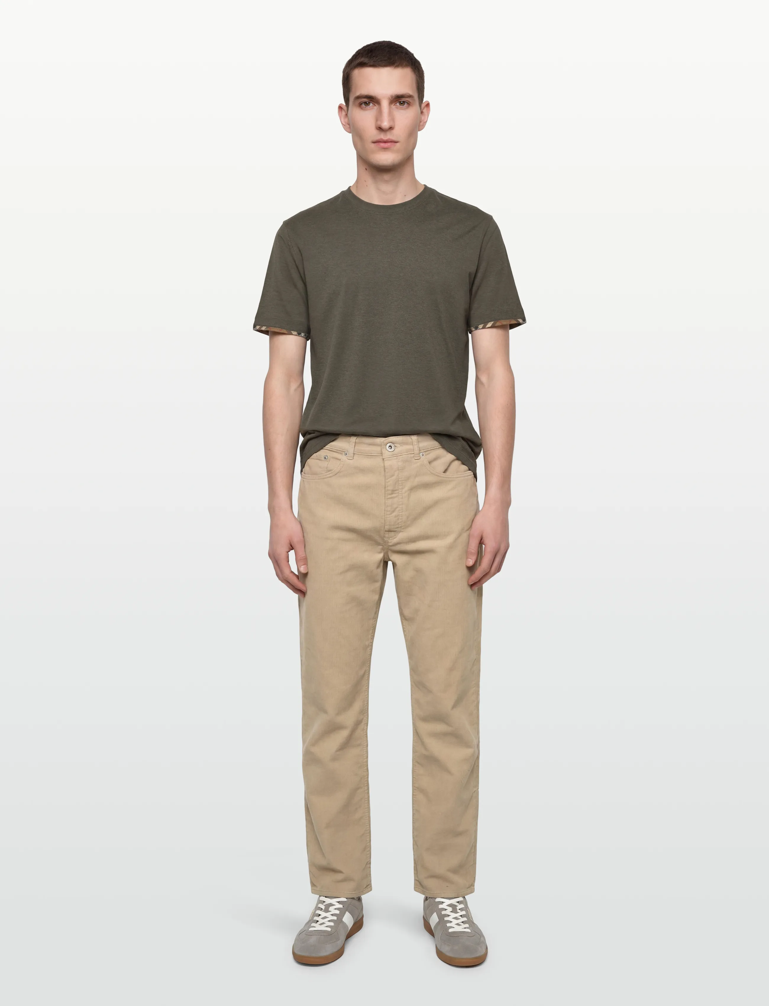 Burberry ELLISON CHK TR - T-shirts - DARK GREEN MELANGE / khaki/green