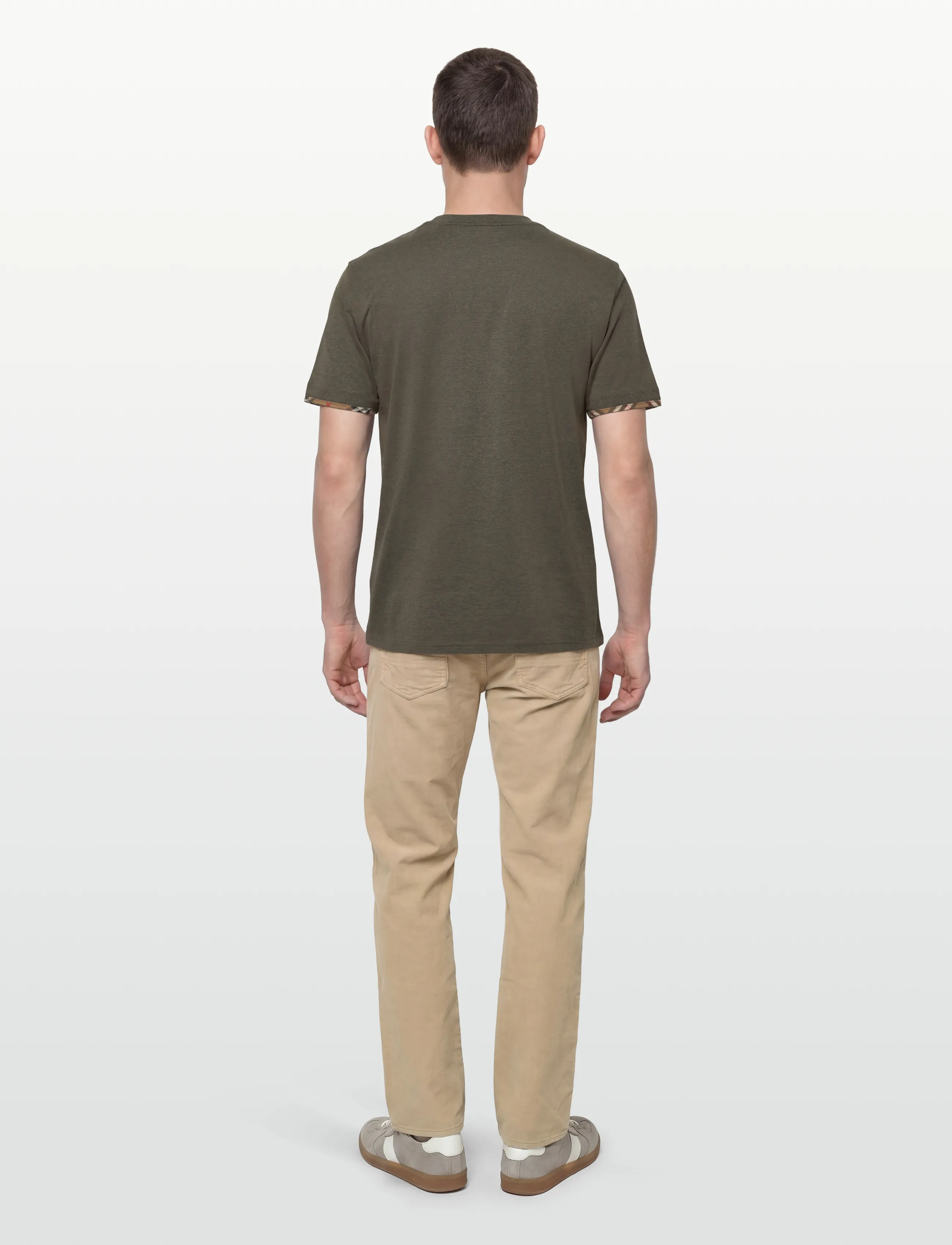 Burberry - ELLISON CHK TR - lühikeste varrukatega t-särgid - dark green melange - 4