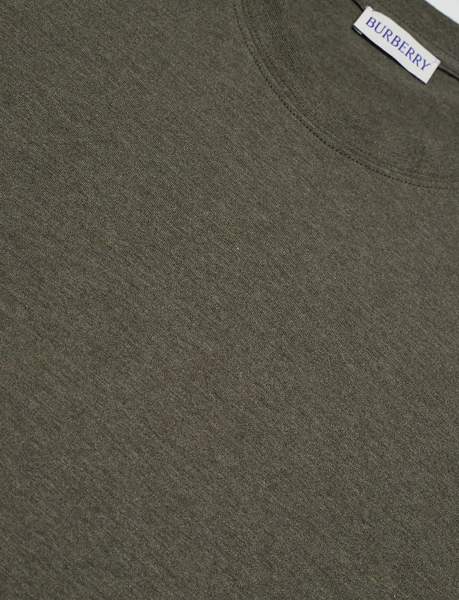 Burberry - ELLISON CHK TR - kortärmade t-shirts - dark green melange - 5
