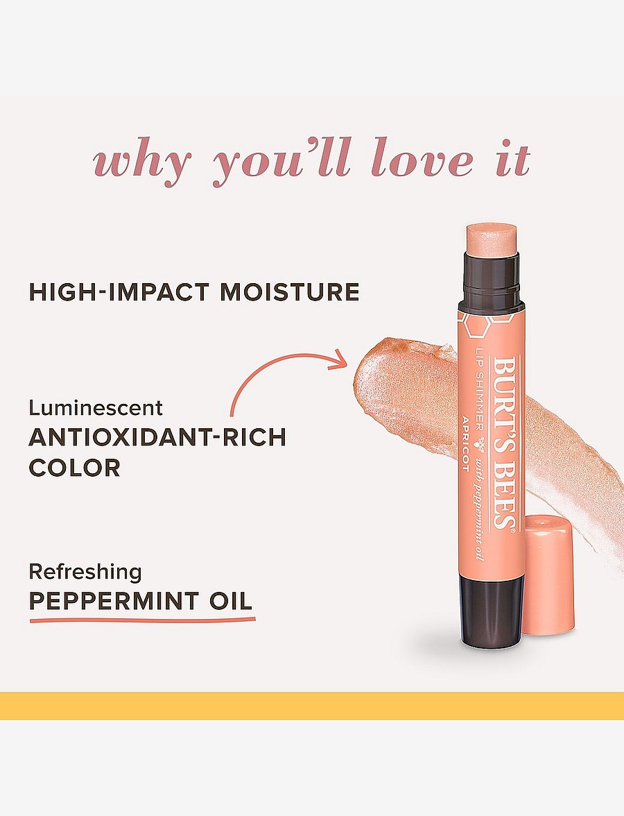 Burt's Bees - Lip Shimmer - Apricot (.09 oz / 2.6g) - makeup - apricot - 5
