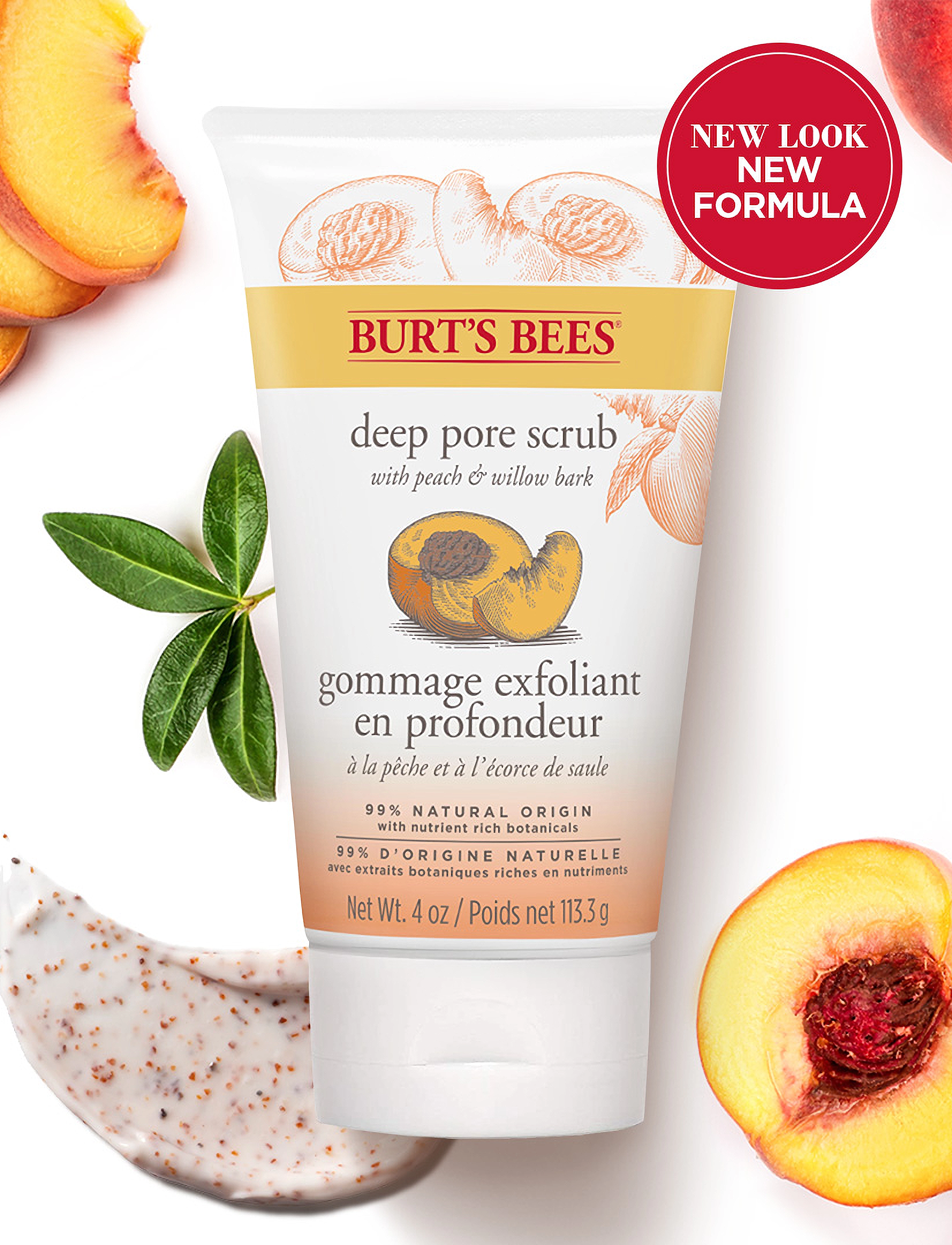 Burt's Bees - Peach & Willow Bark Deep Pore Scrub (4 oz / 110g) - n/a - 2