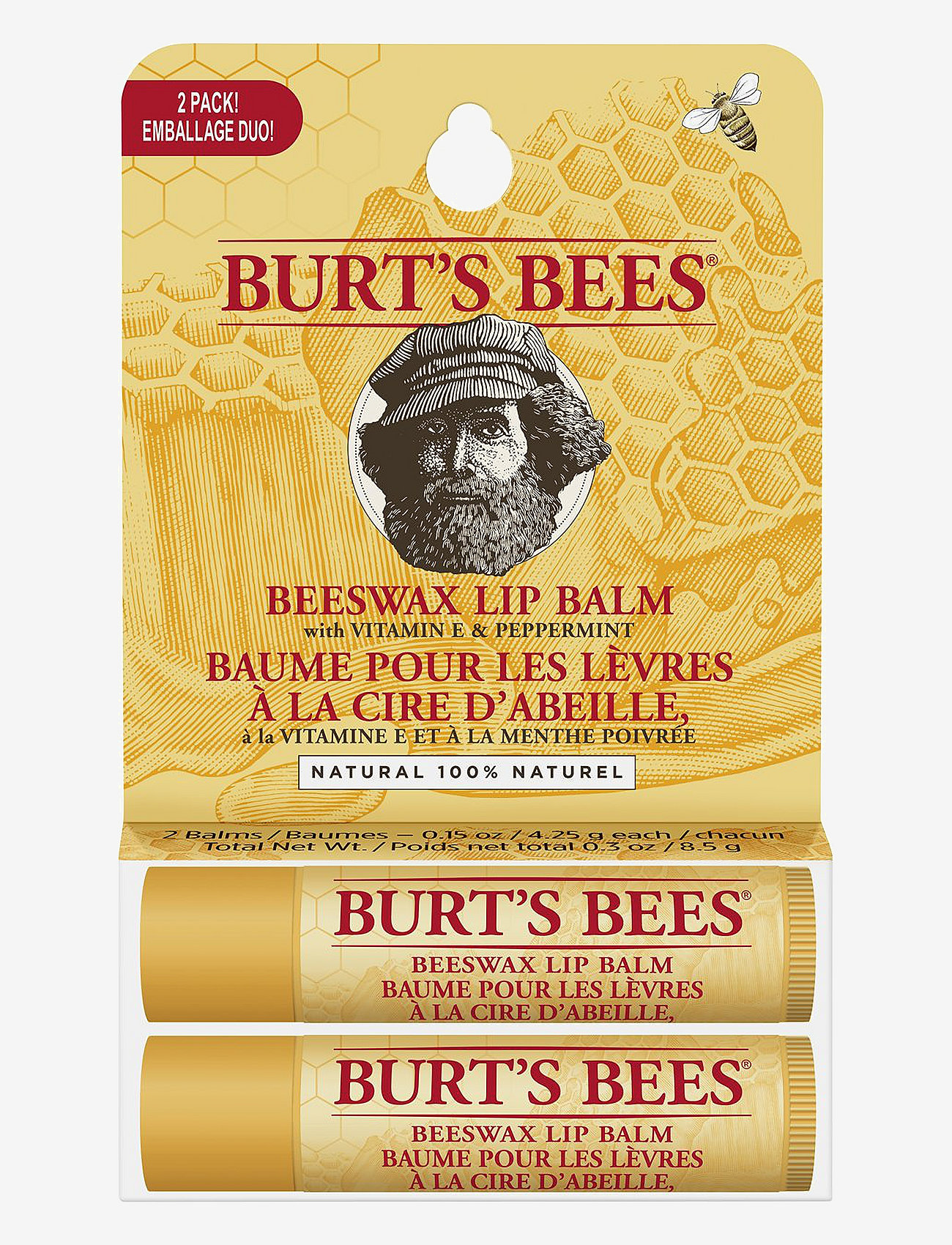 Burt's Bees - Lip Balm Duo Beeswax - læbepomade - n/a - 0