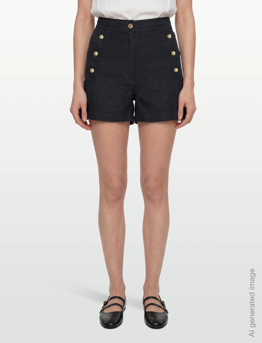 BUSNEL - PIXIE solid shorts - leinen-shorts - marine - 3