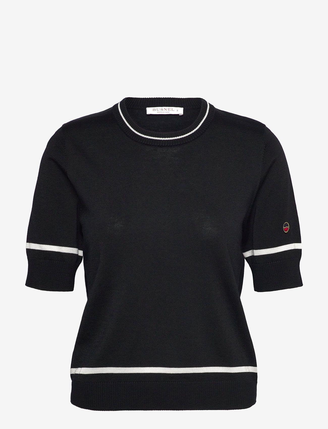 BUSNEL - KARLA top - t-shirts - black/ecru - 1