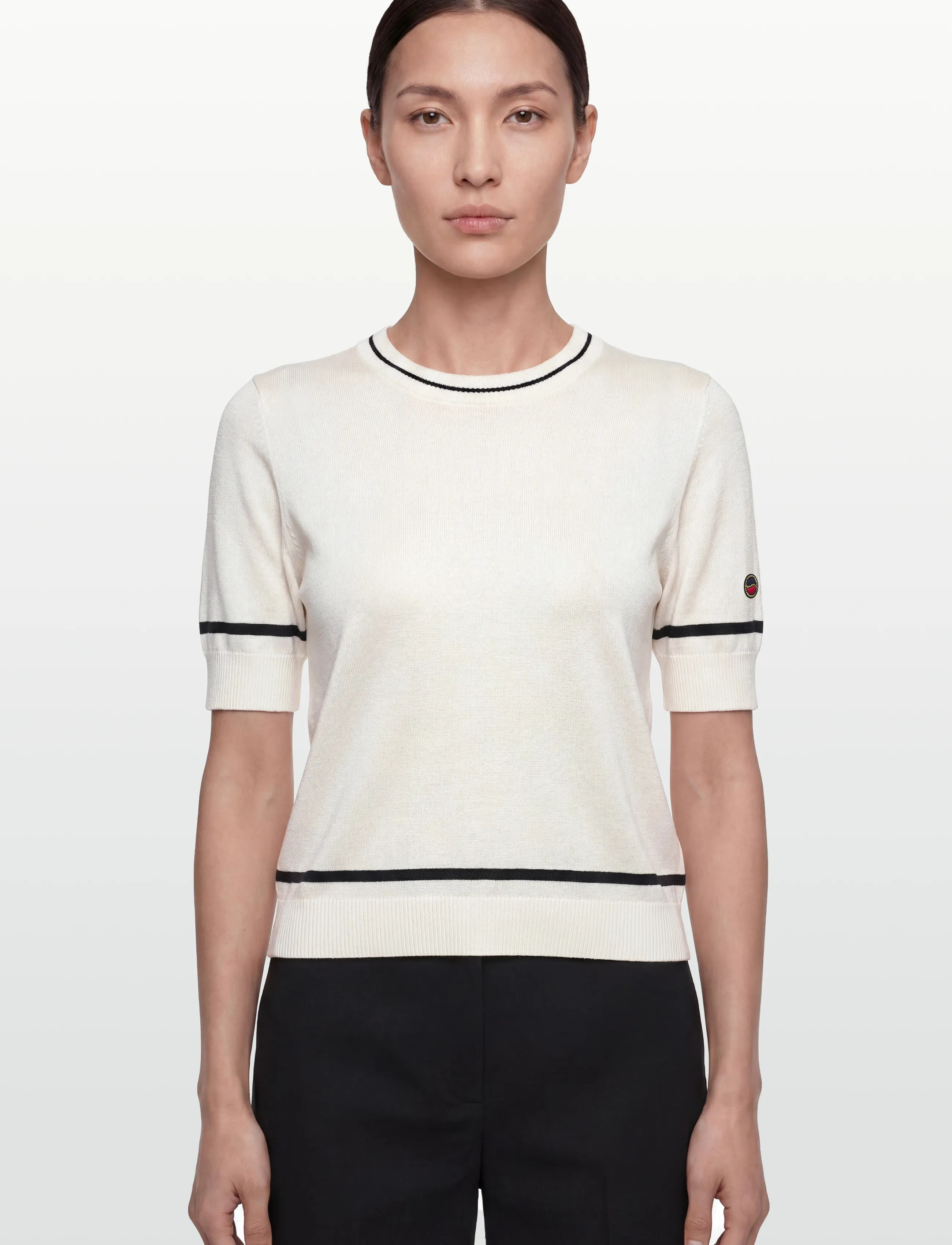 BUSNEL - KARLA top - t-shirts - ecru/black - 3
