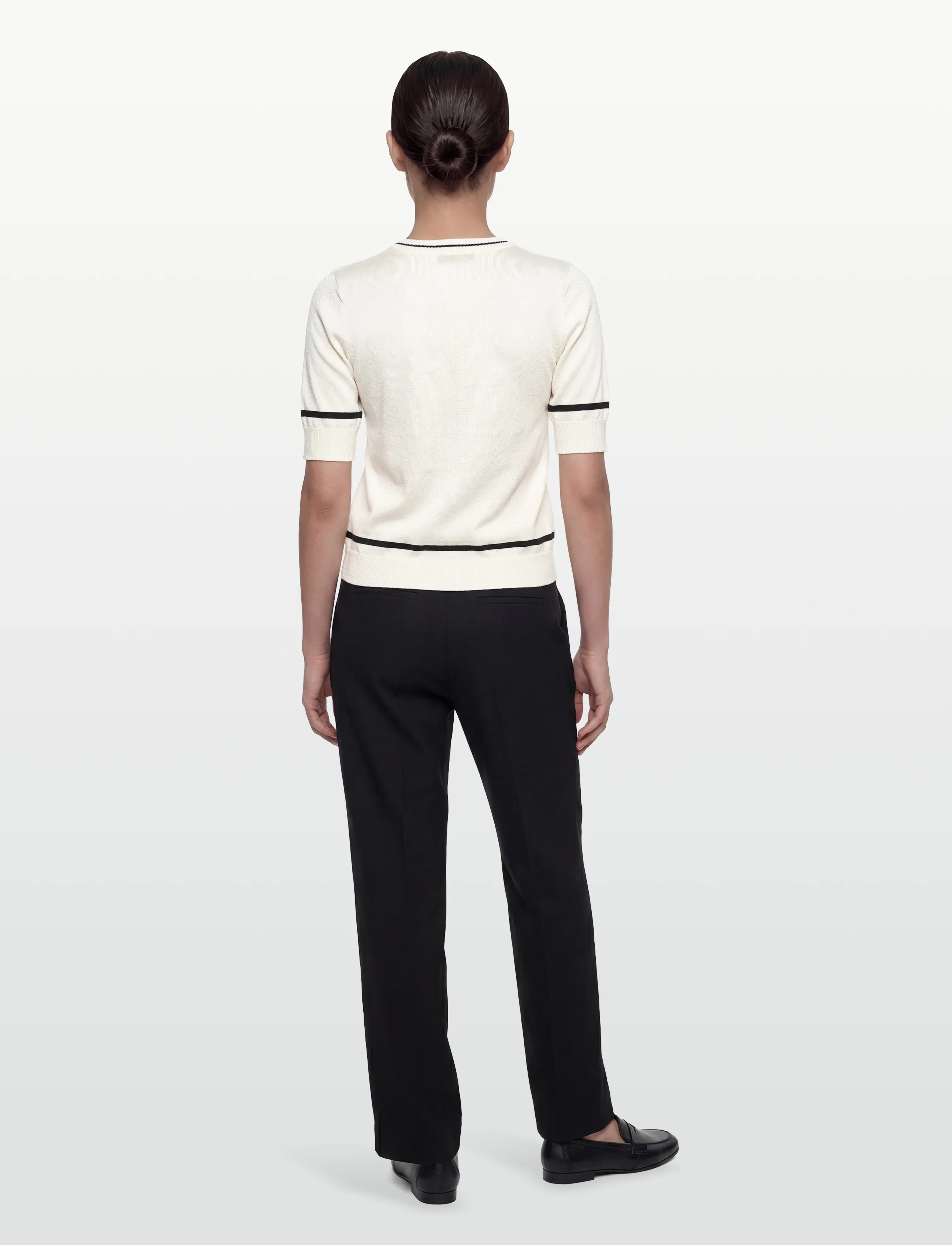BUSNEL - KARLA top - t-shirts - ecru/black - 4