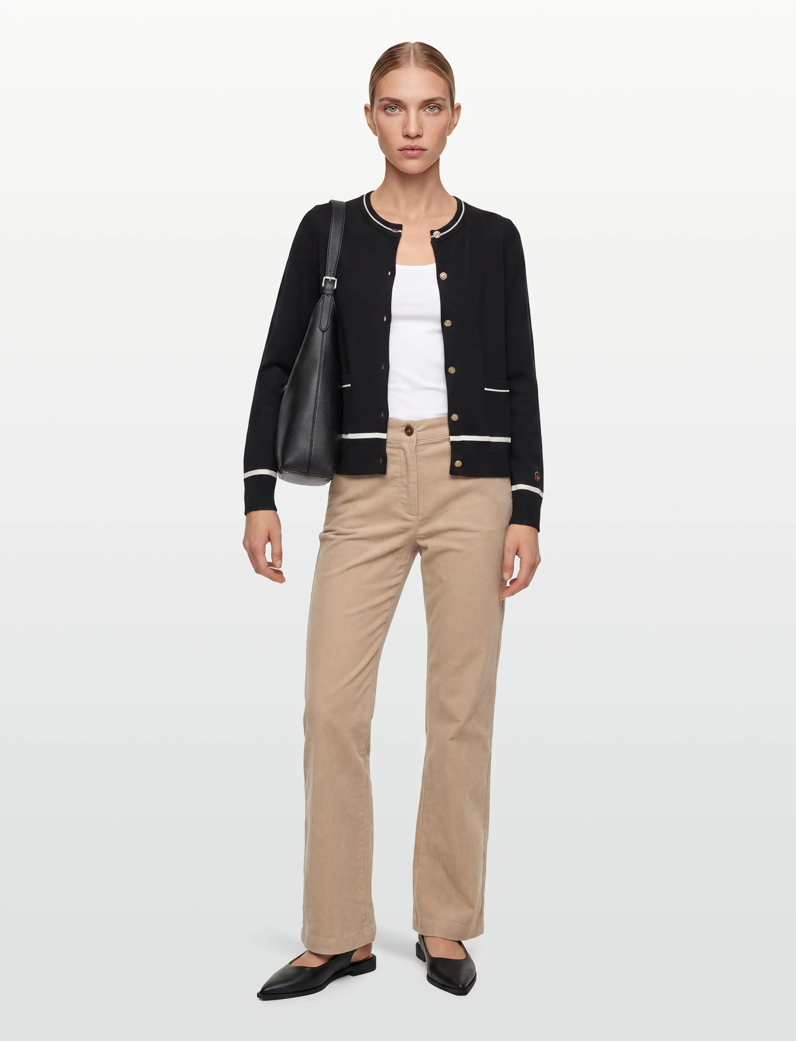 BUSNEL - KIM cardigan - swetry rozpinane - black/ecru - 0
