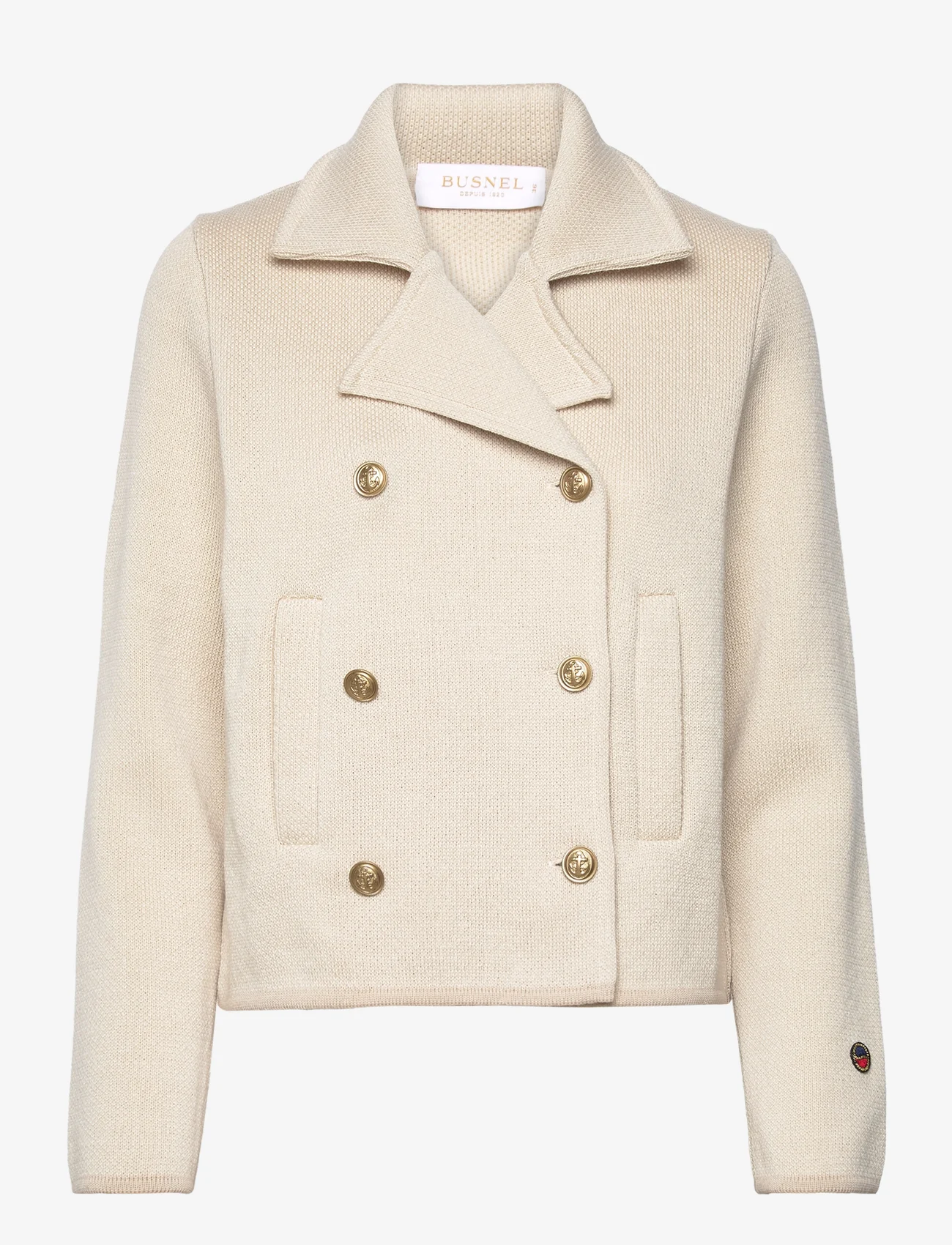 BUSNEL - INDRA jacquard jacket - wool jackets - beige/ecru - 0
