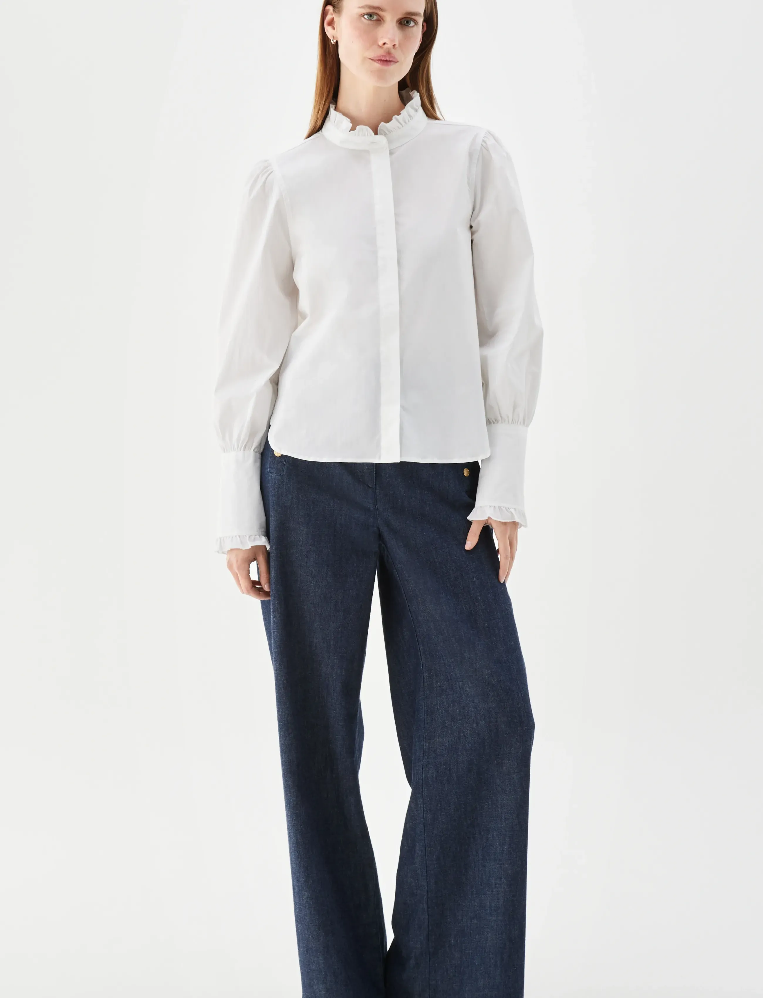 BUSNEL Maira Blouse, 40, White, Bluser > Langærmede, Dame
