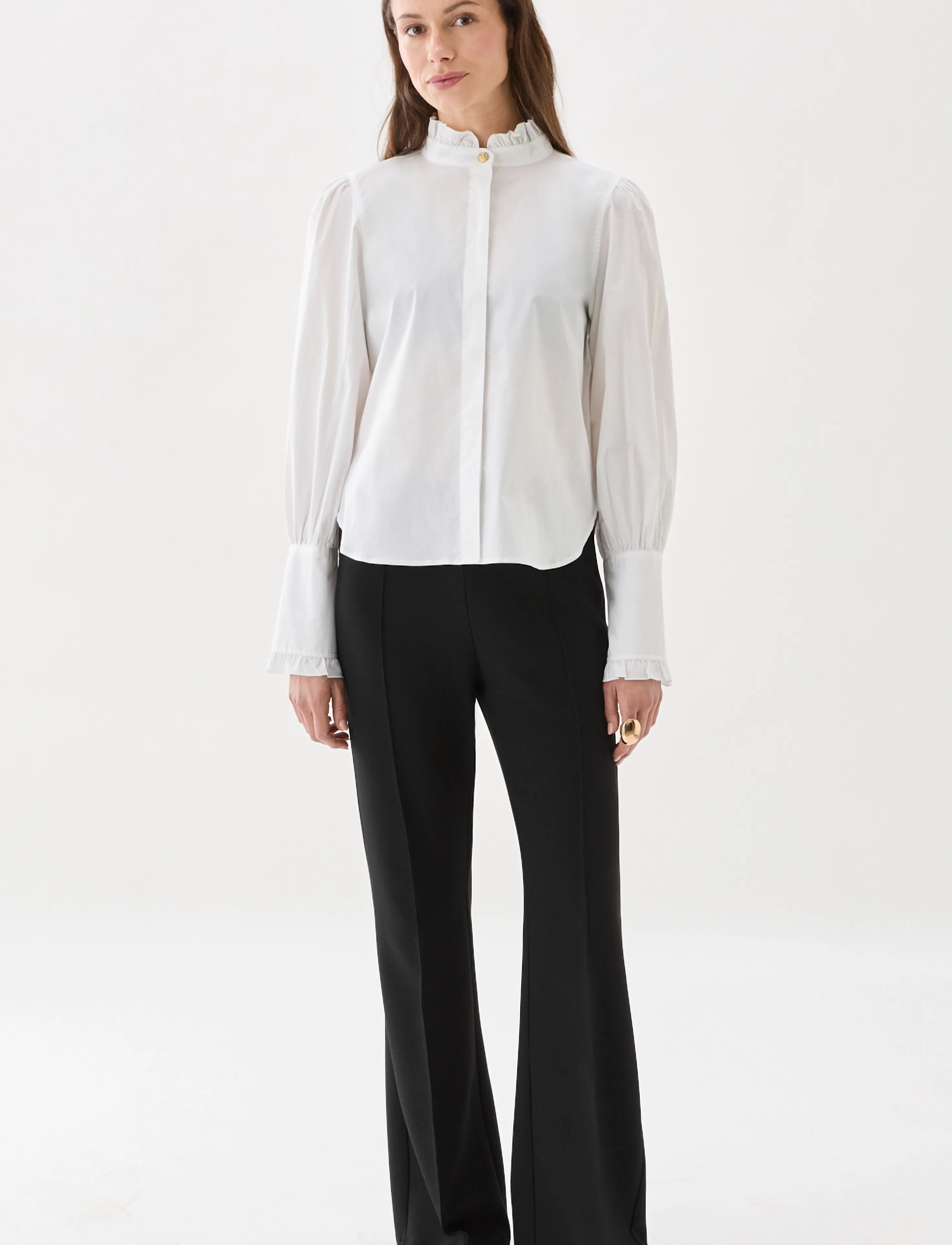 BUSNEL MAIRA blouse - Blusar & Skjortor - WHITE / white