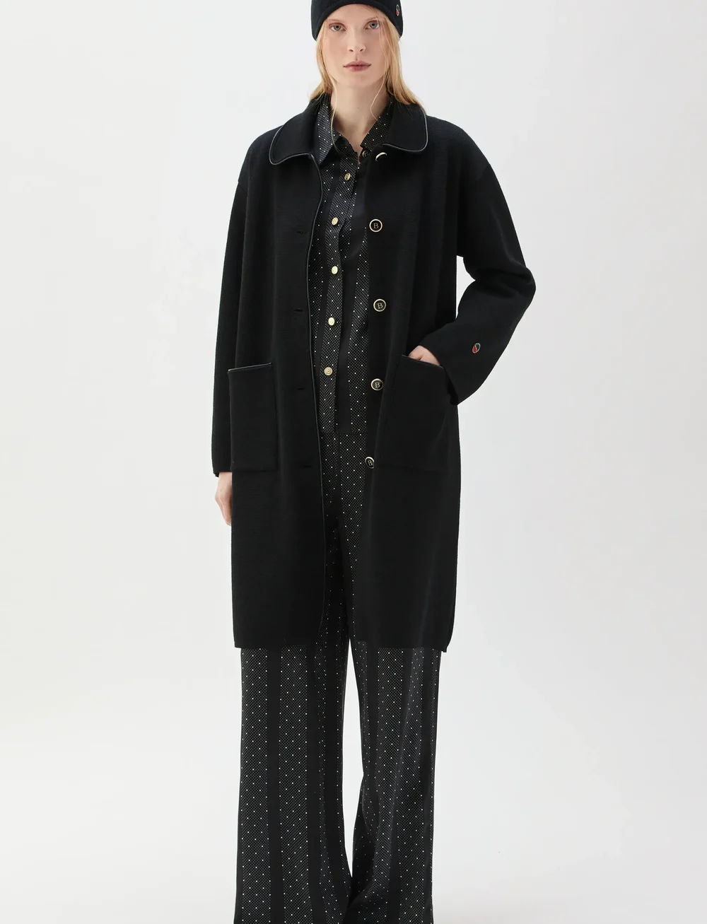 BUSNEL - MIKAELA piped coat - uldfrakker - black - 0