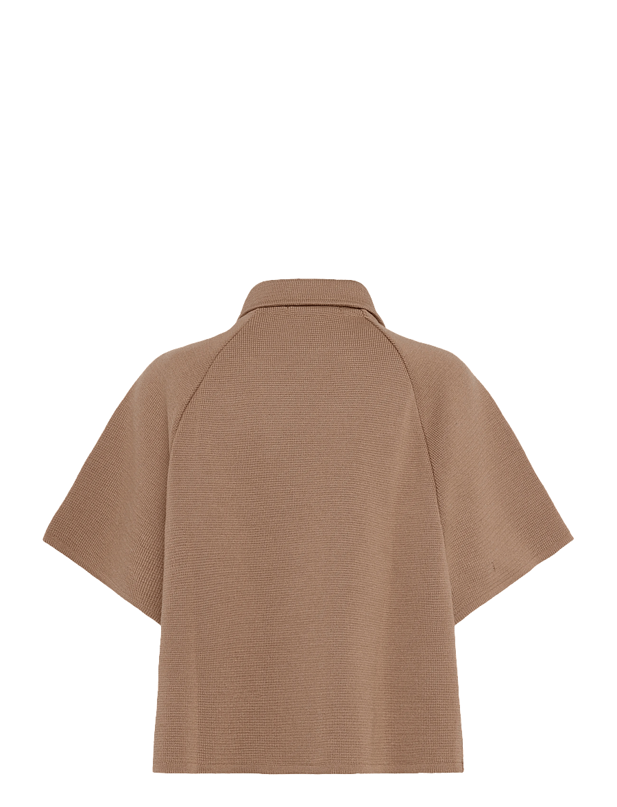 BUSNEL - Gertrude Cape - wełniane kurtki - salty caramel - 1