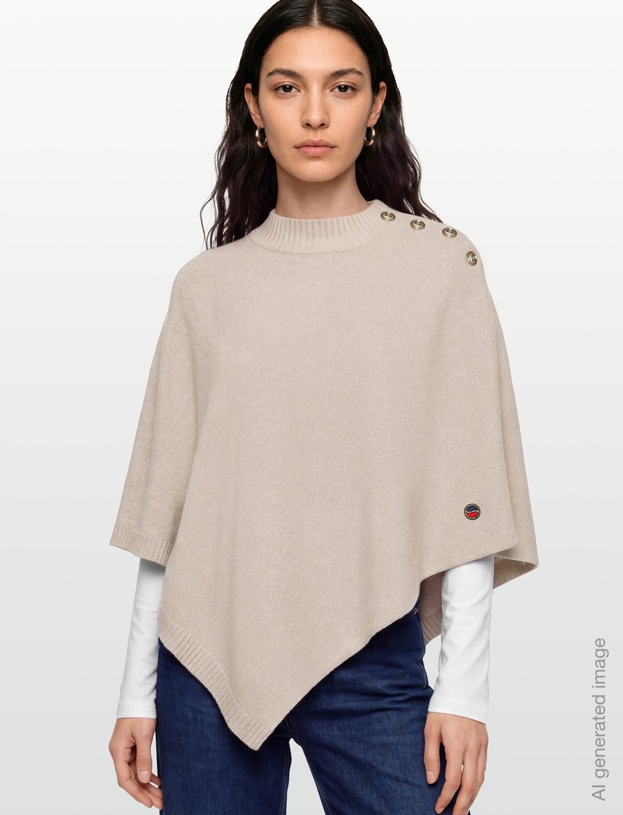 BUSNEL - RANDY poncho - ponchos & capes - oat - 3