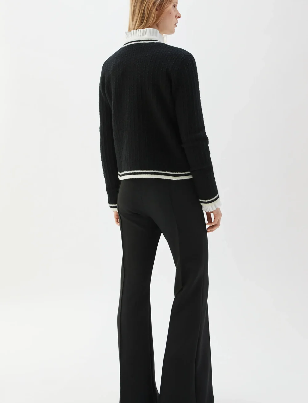 BUSNEL - GWENETH jacket CONTRAST - cardigans - black/ecru - 3