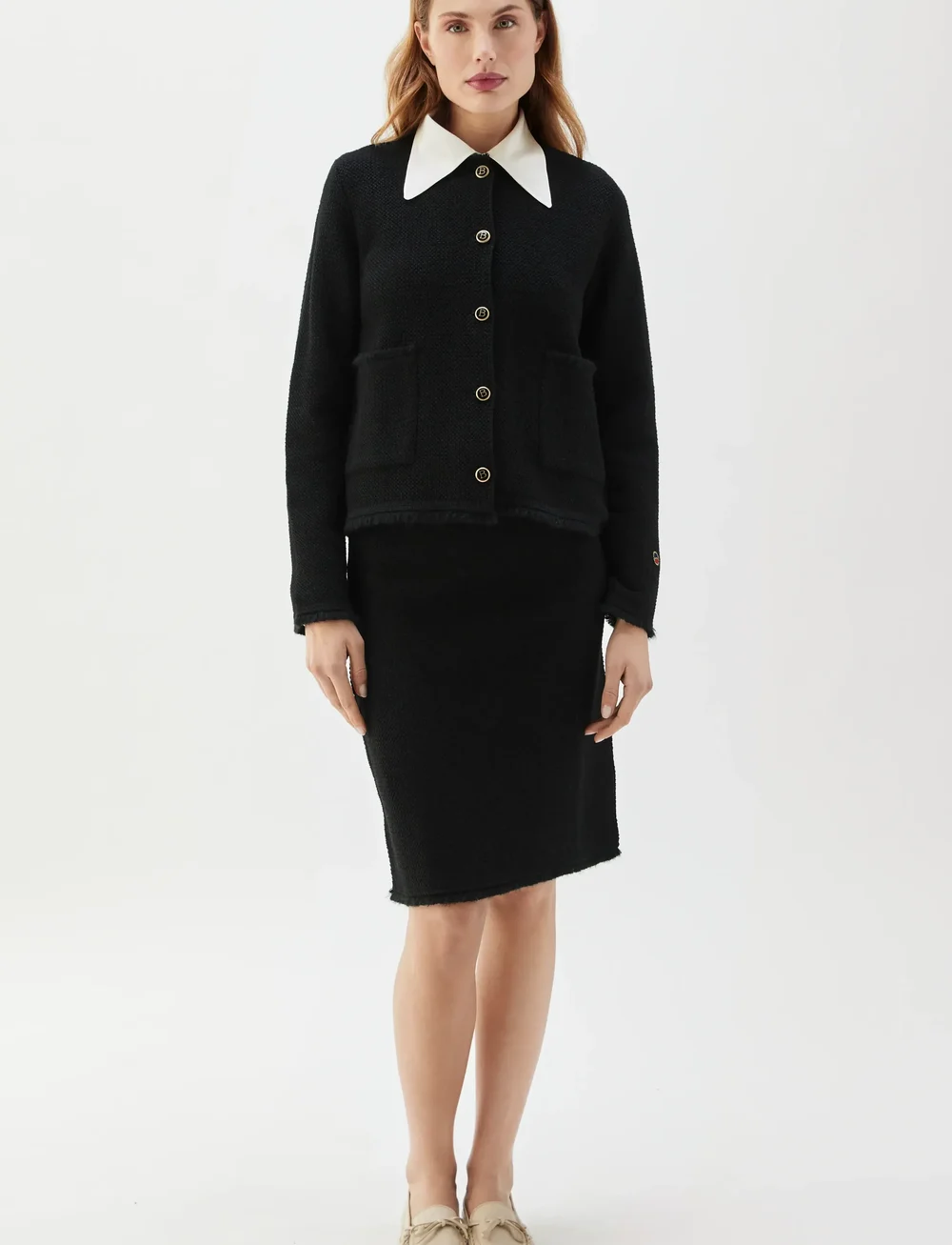 BUSNEL - Brandy tweed jacket - bouclés - black - 0