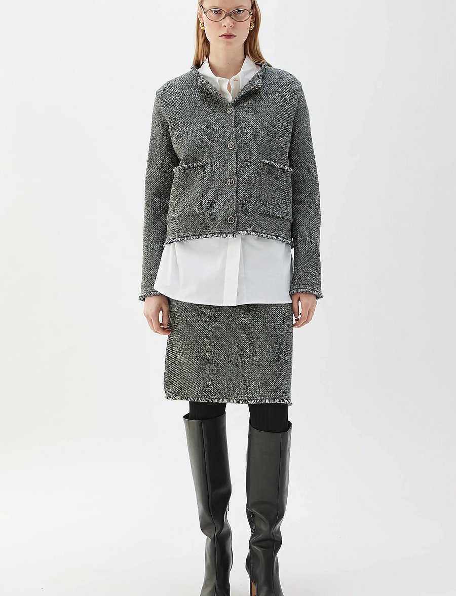 BUSNEL - Brandy tweed jacket - salt & pepper - 0