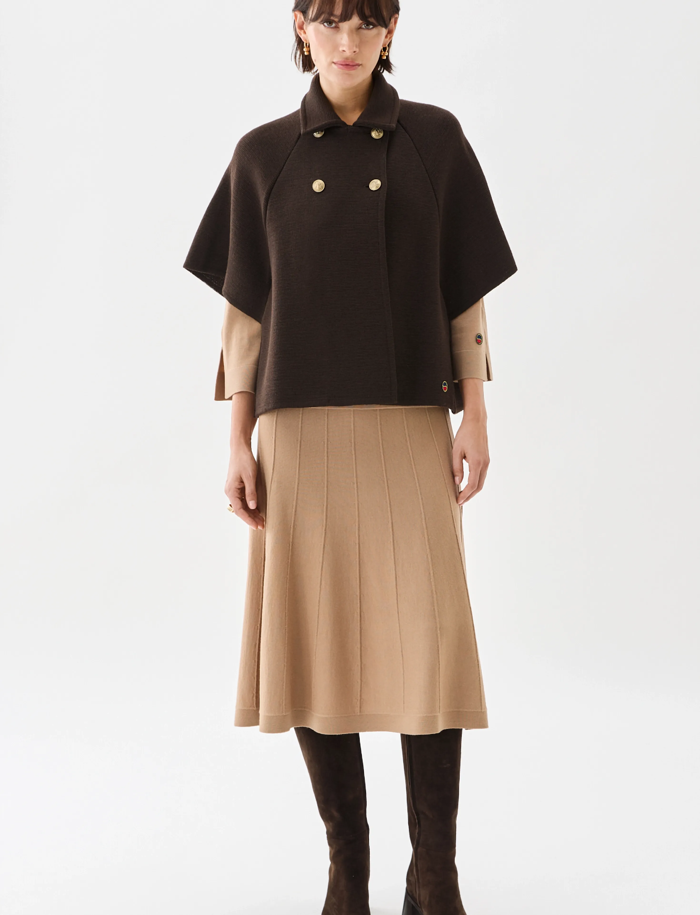 BUSNEL Gertrude Cape - Modetrender - CHOCOLATE / brown
