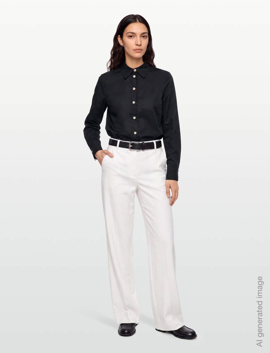 BUSNEL - NOOMI shirt - pikkade varrukatega särgid - black - 0
