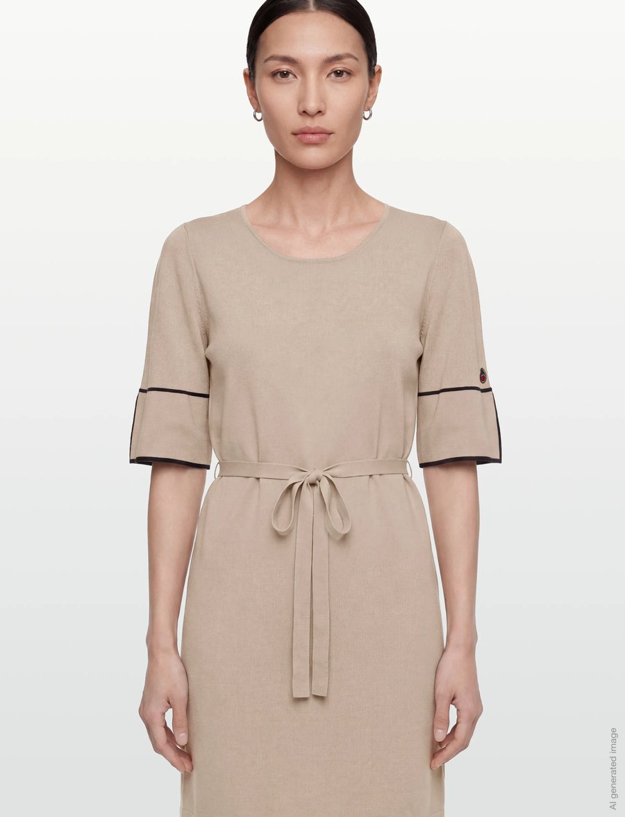 BUSNEL - MATHEA dress - stickade klänningar - fudge / marine - 3