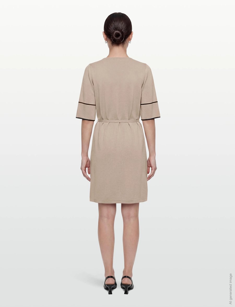 BUSNEL - MATHEA dress - stickade klänningar - fudge / marine - 4