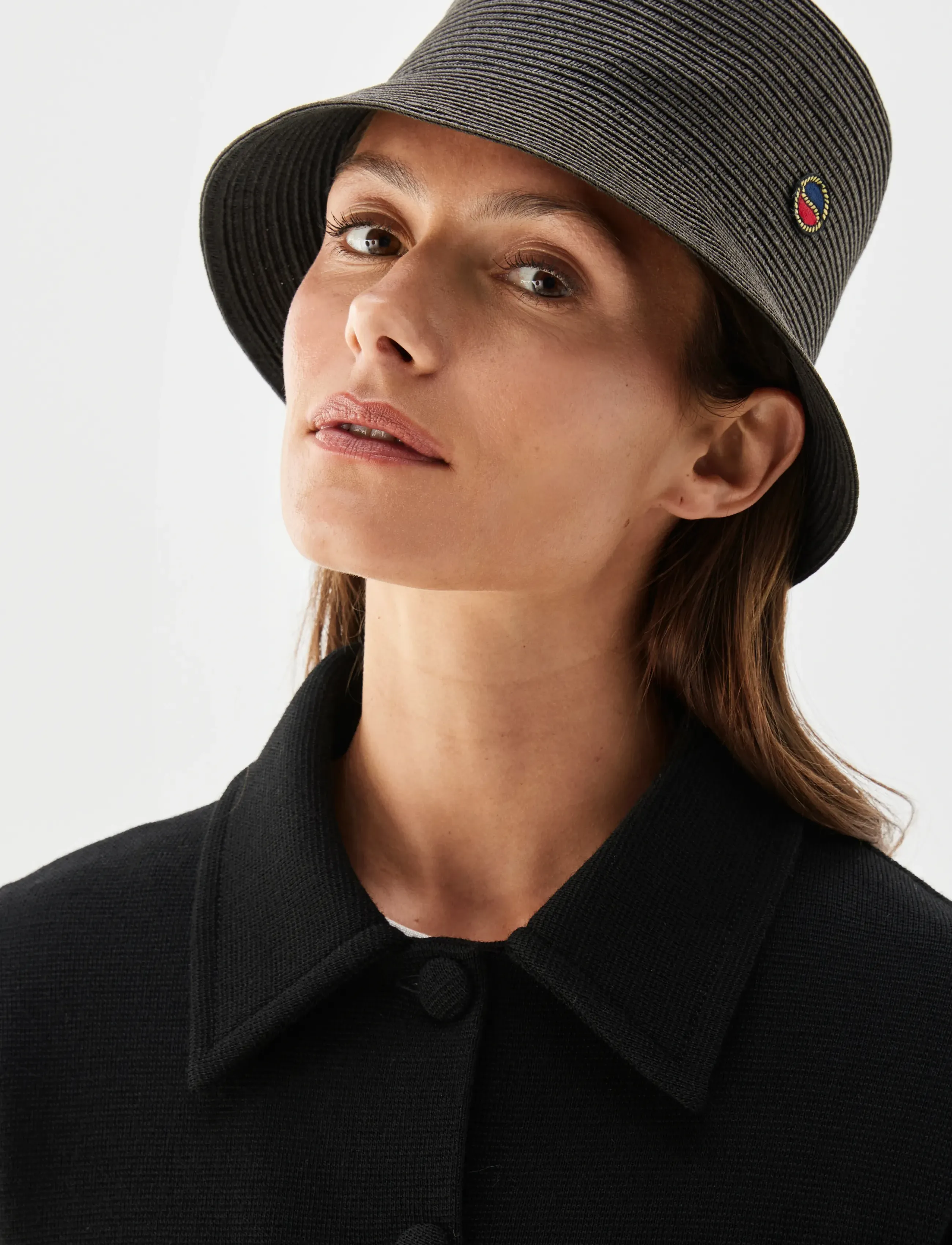 BUSNEL Tina Paper Straw Bucket Hat, M, Headwear, Schwarz - Hats, Frauen