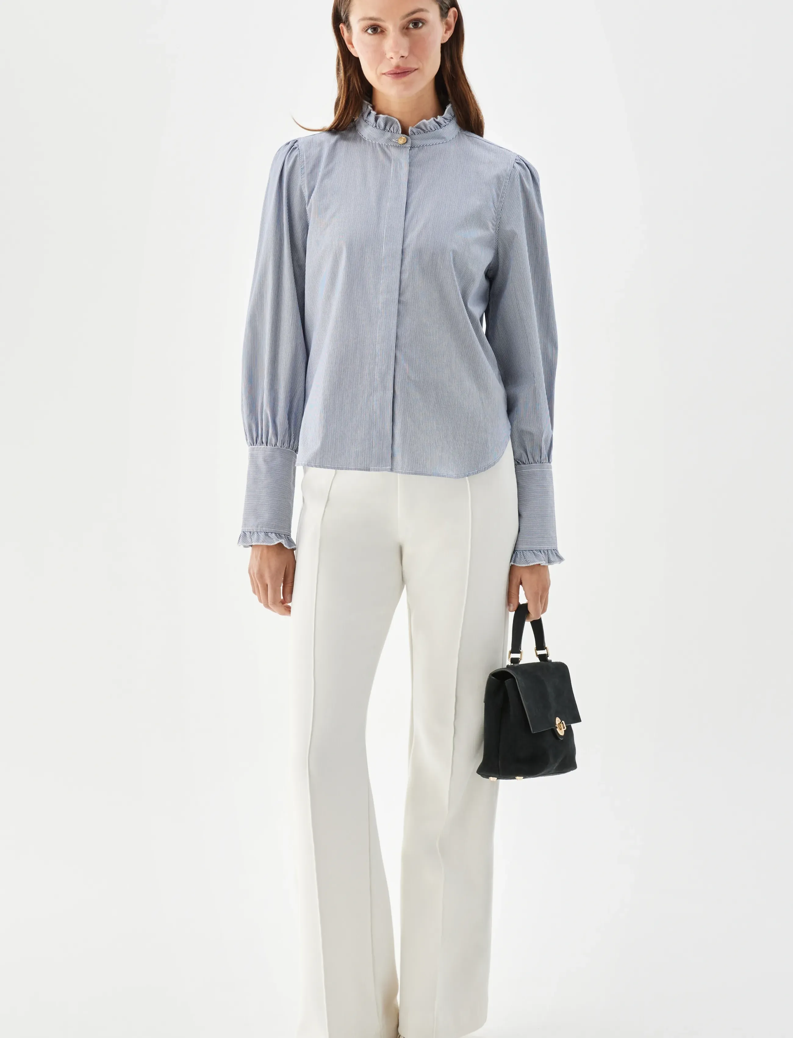 BUSNEL Maira Blouse Stripe, 44, Blouses, Blau - Long-sleeved, Frauen