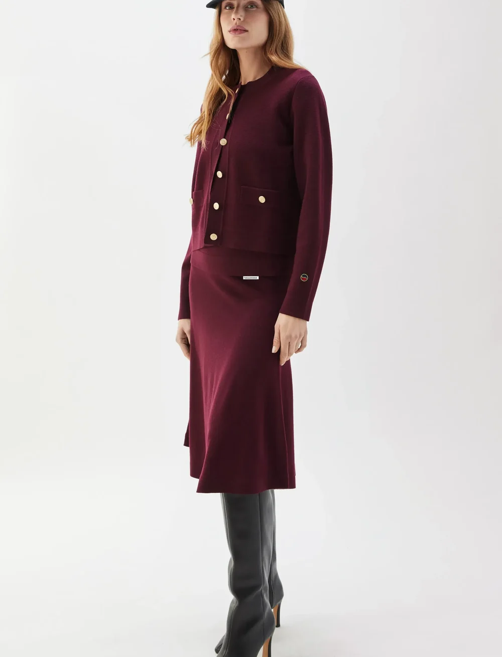 BUSNEL - ARIA cardigan Contrast - koftor - bordeaux - 0