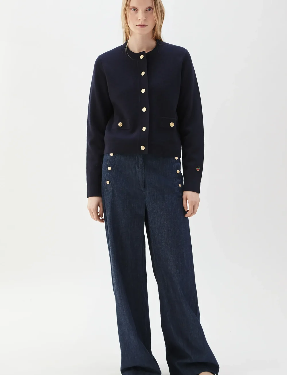 BUSNEL - ARIA cardigan Contrast - kardiganid - marine - 0