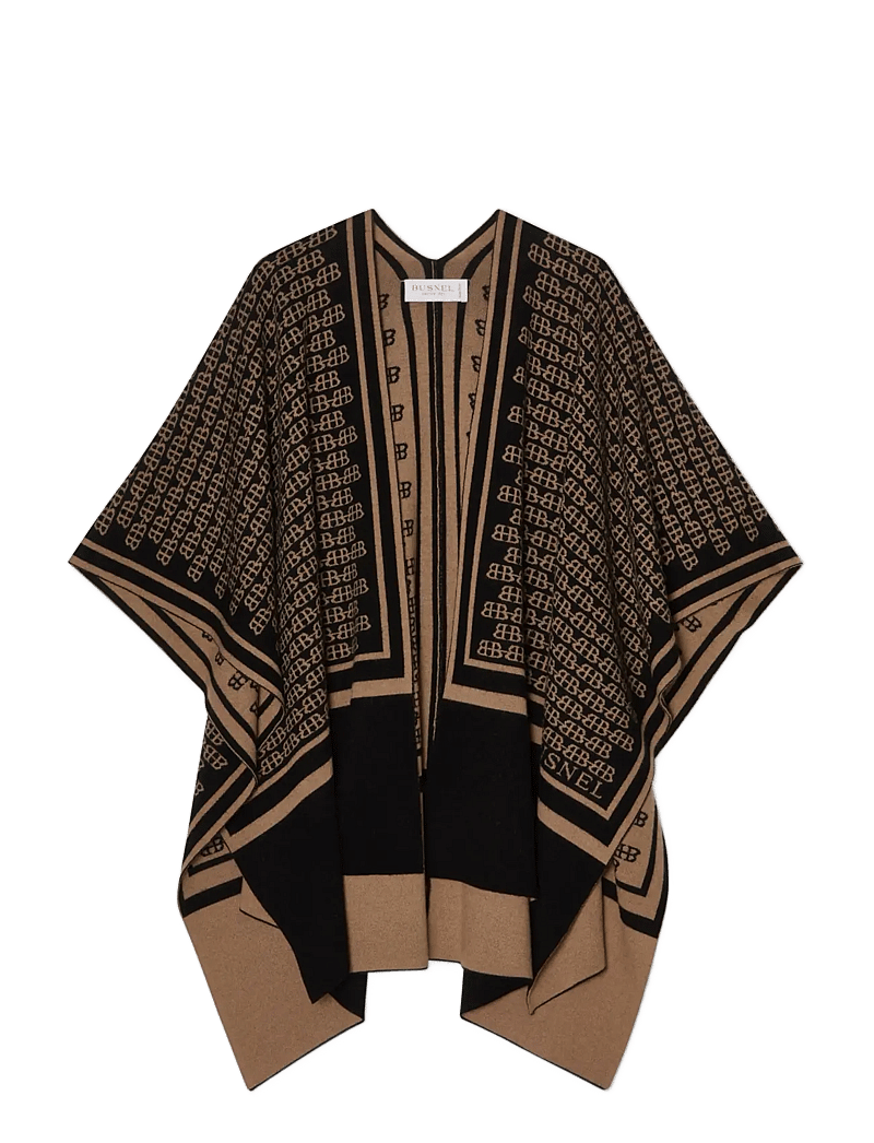 BUSNEL - GARNETTE poncho BB JAQUAR - ponchos & capes - black/ salty caramel - 1