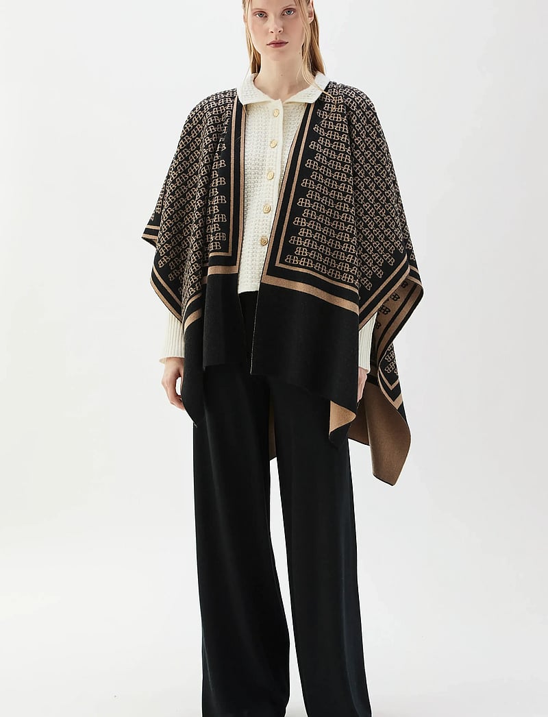 BUSNEL - GARNETTE poncho BB JAQUAR - ponchos & capes - black/ salty caramel - 0