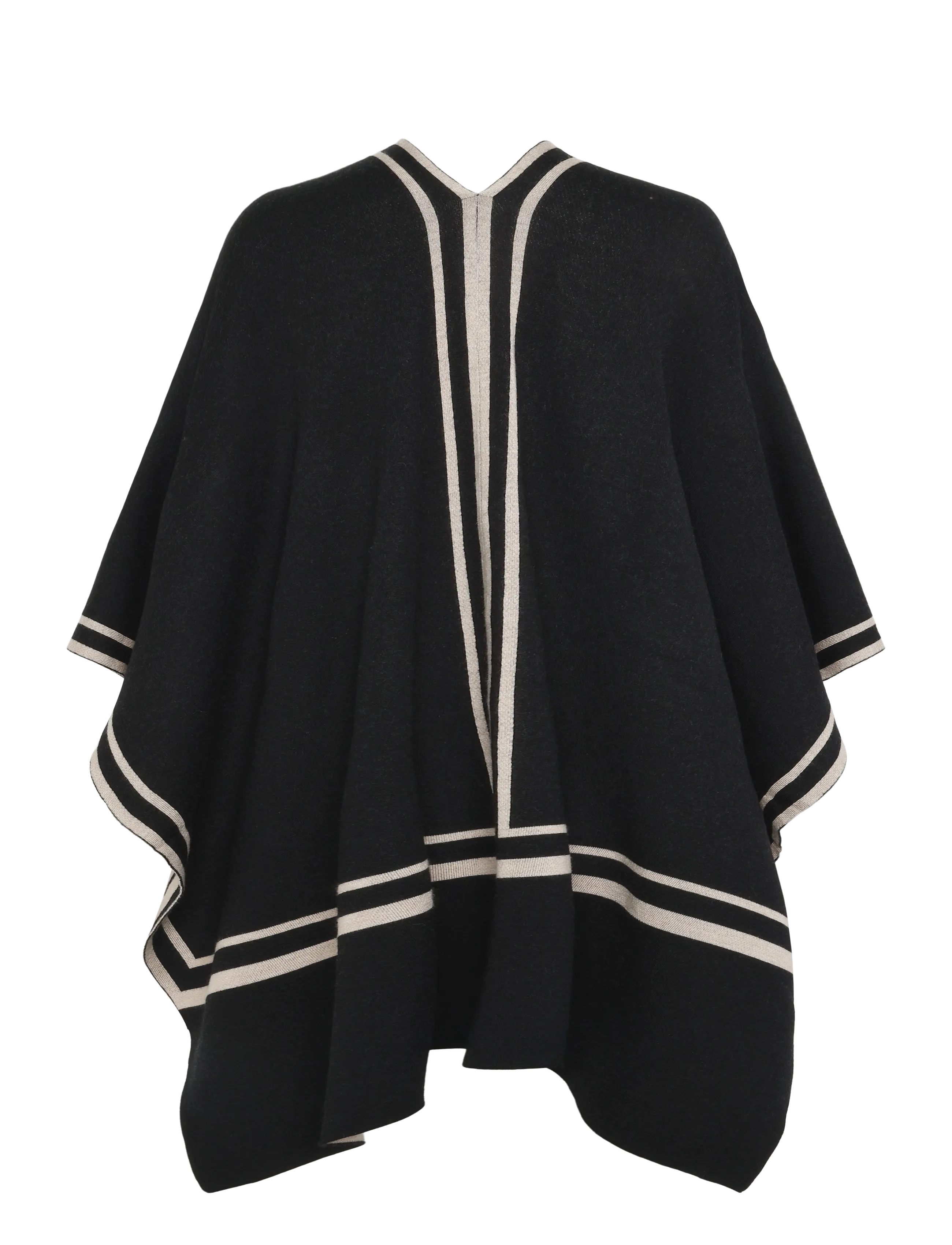 BUSNEL - GARBO poncho - black/oat - 1