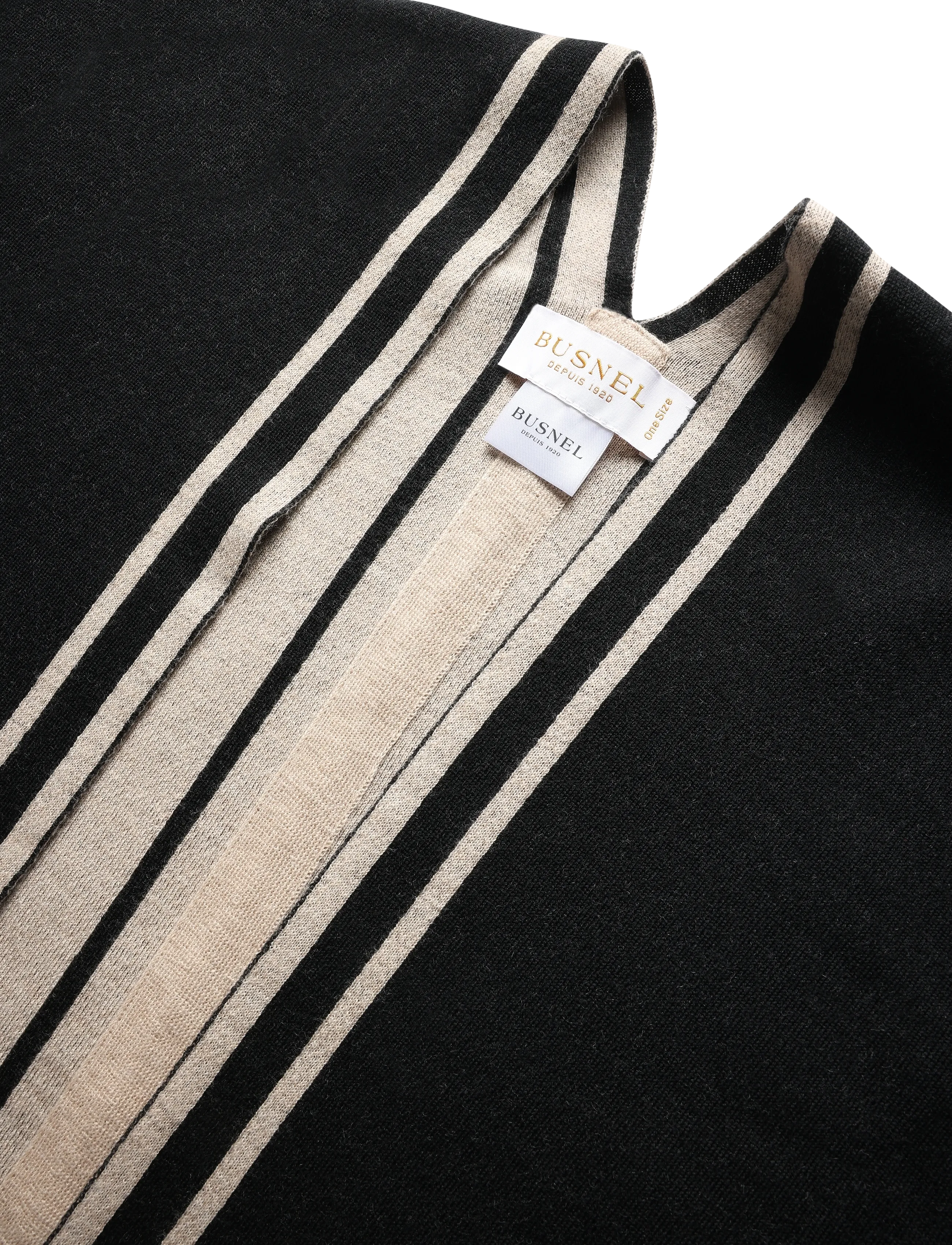 BUSNEL - GARBO poncho - black/oat - 2