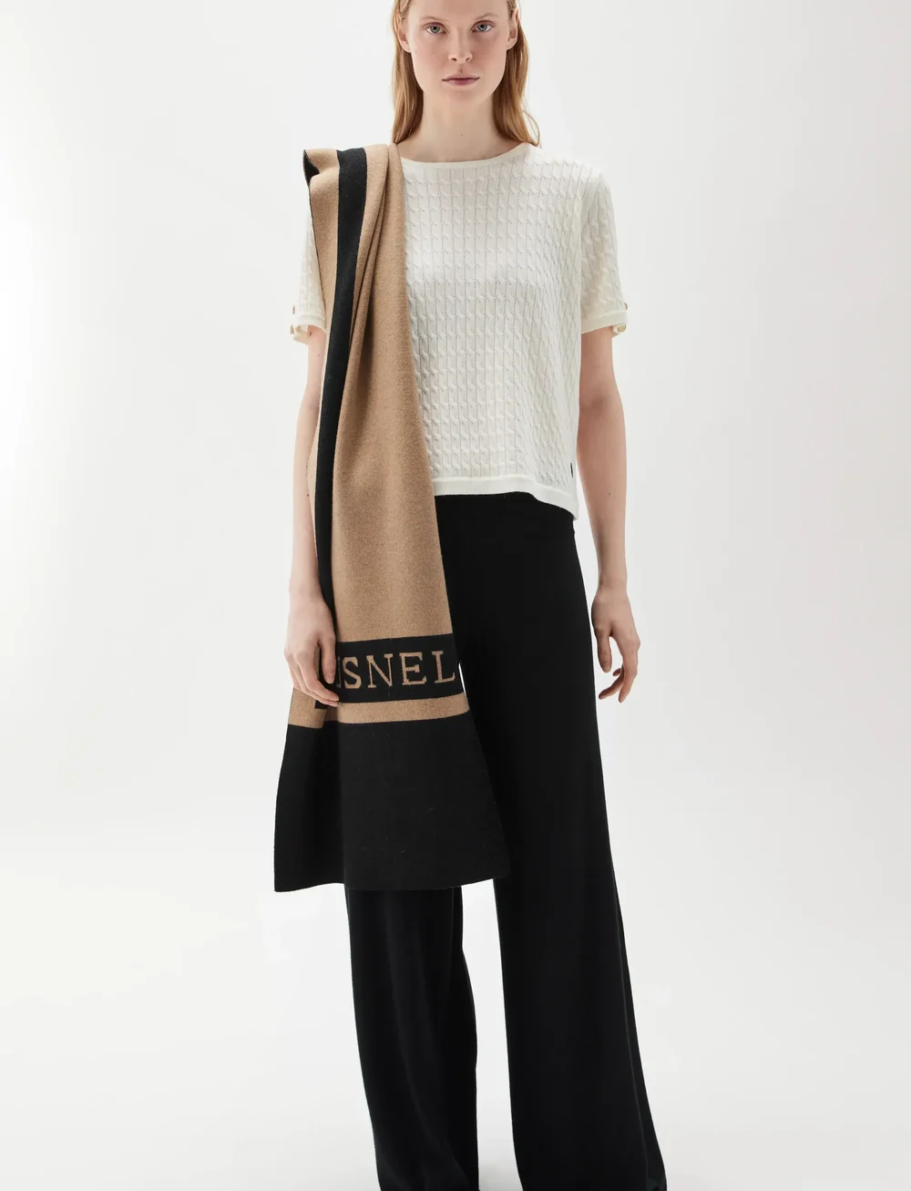 BUSNEL - CHERISH scarf - mode trends - black/ salty caramel - 0