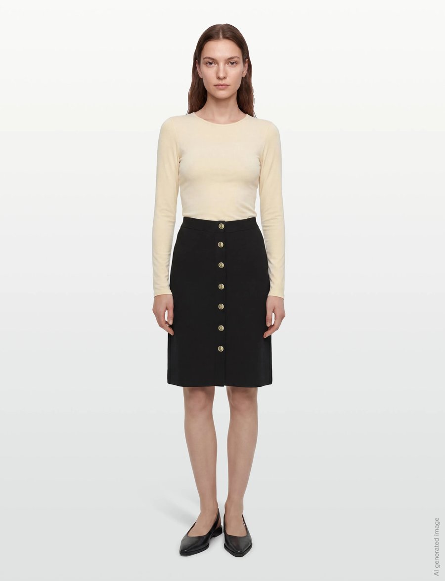 BUSNEL - CLAIRE skirt - midi-röcke - black - 0