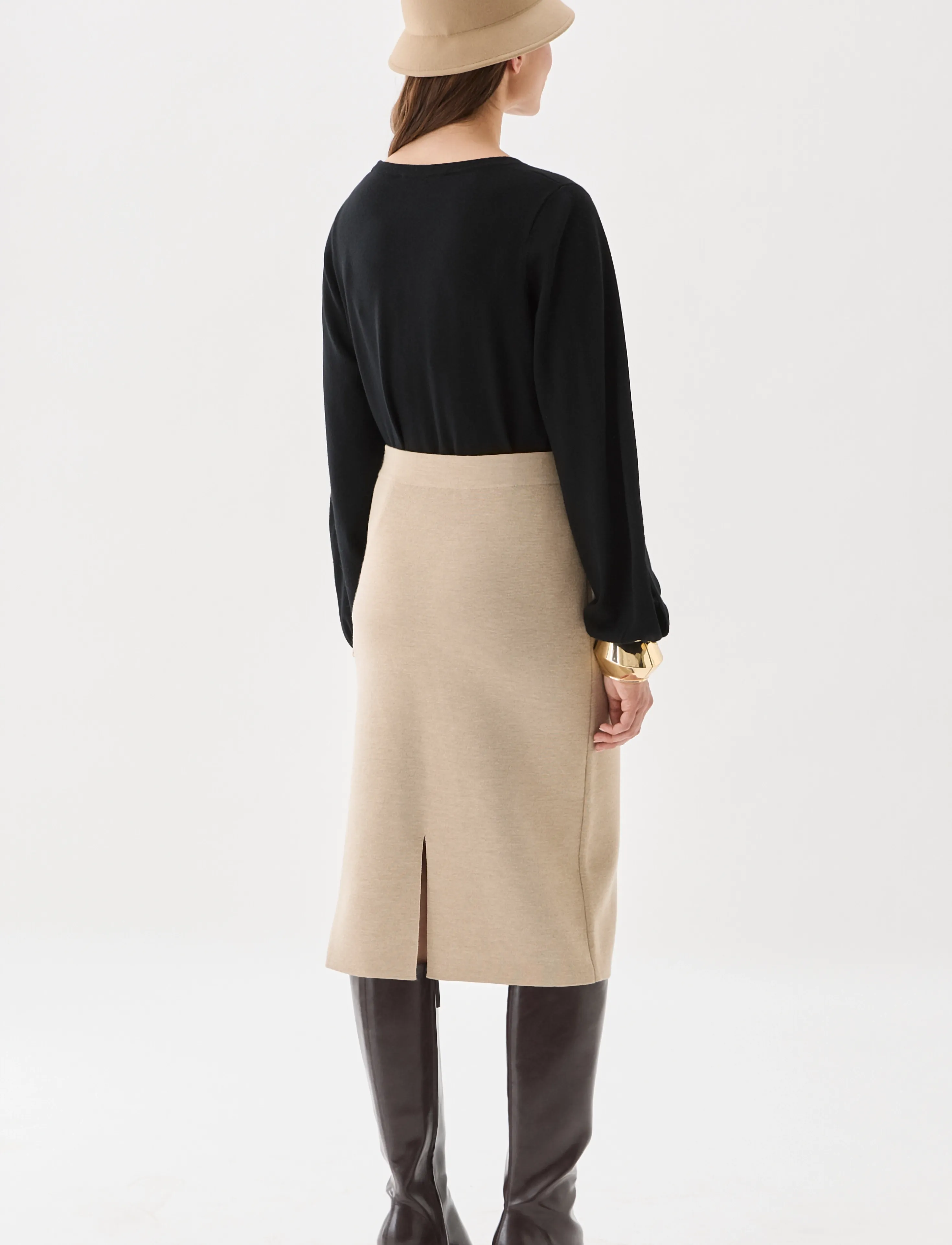 BUSNEL - MAJKEN skirt - kootud seelikud - oat - 3