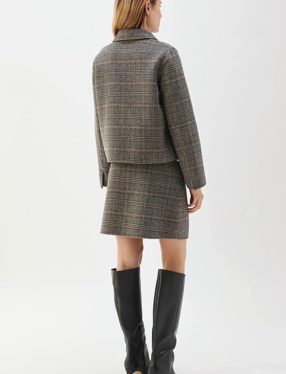 BUSNEL - MATHILDE checked jacket - wool jackets - antracite check - 3